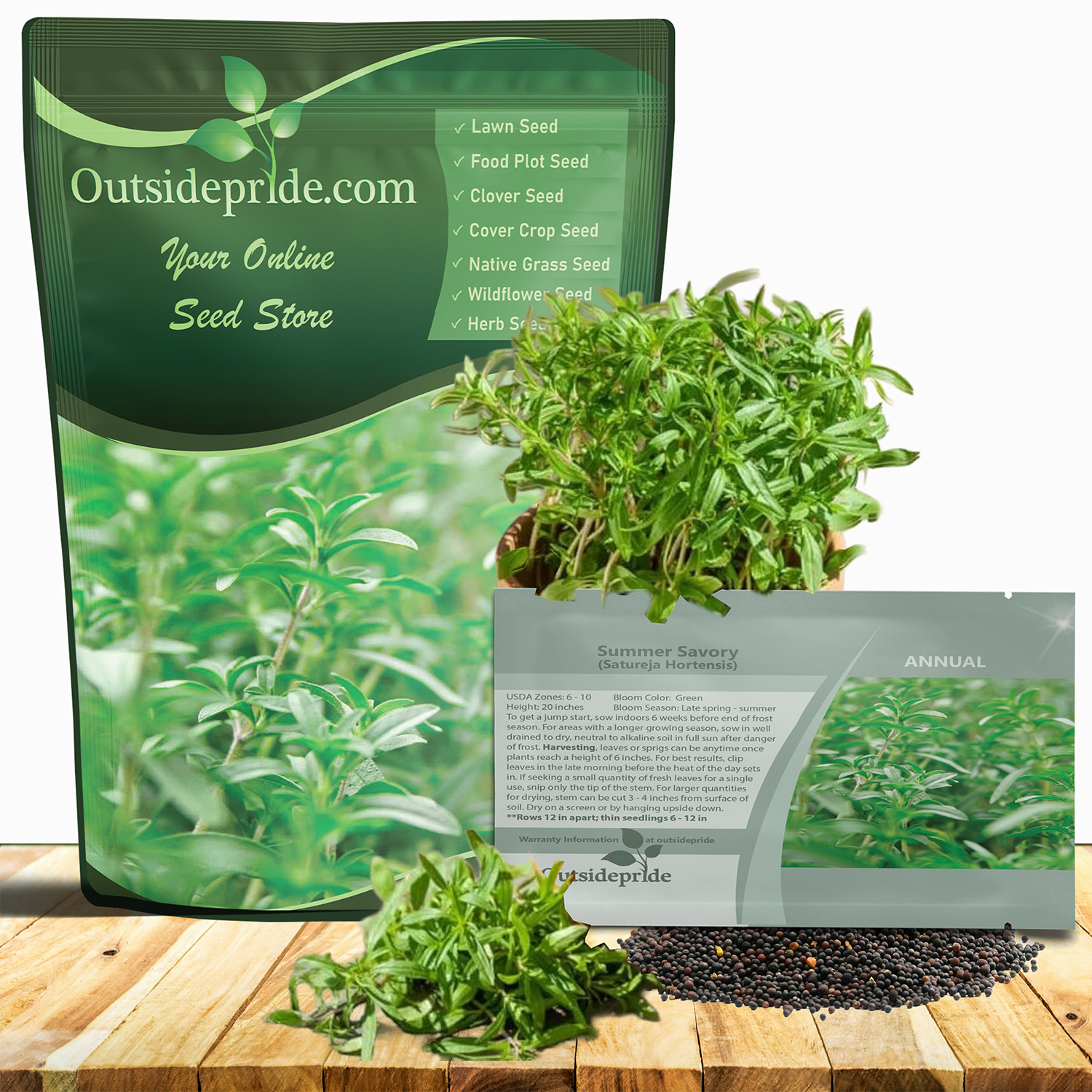 Summer Savory Herb Seed Bag For Planting