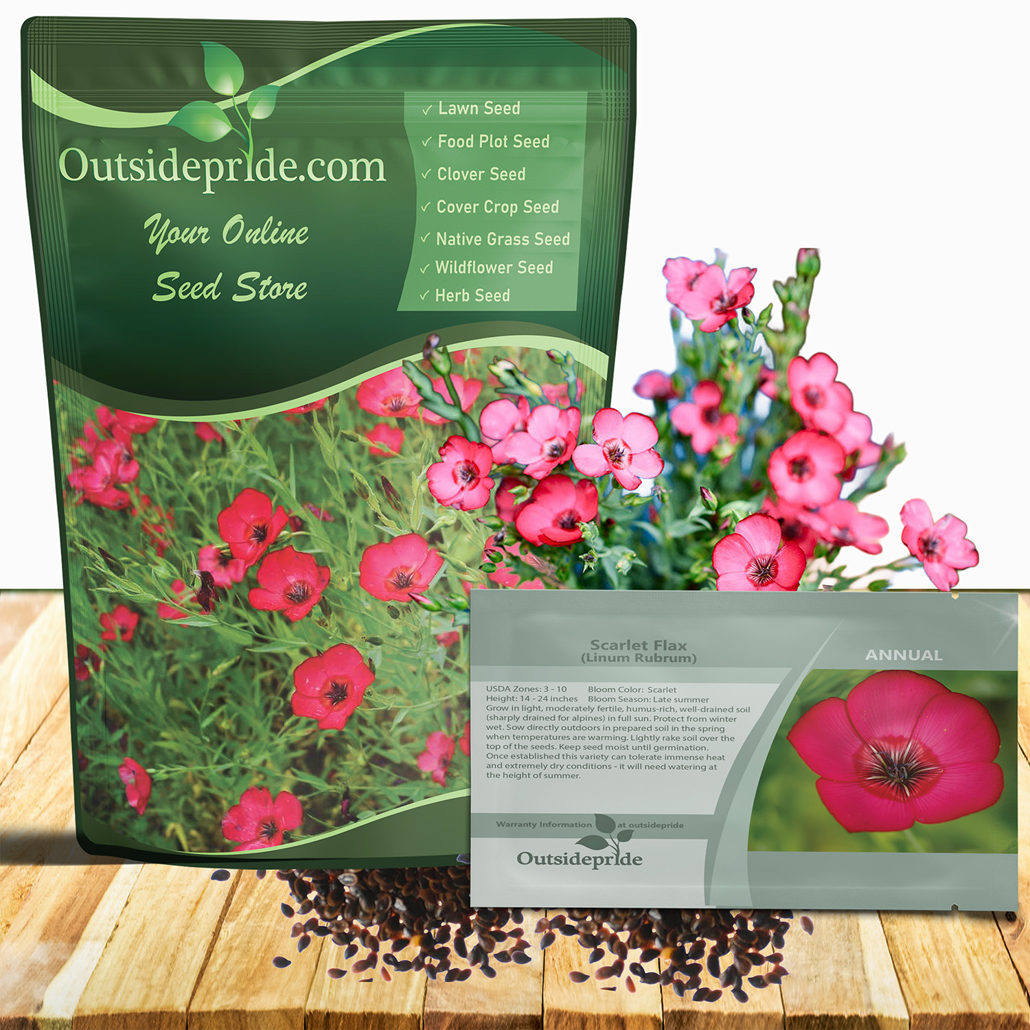 Annual Scarlet Flax Seed Packet