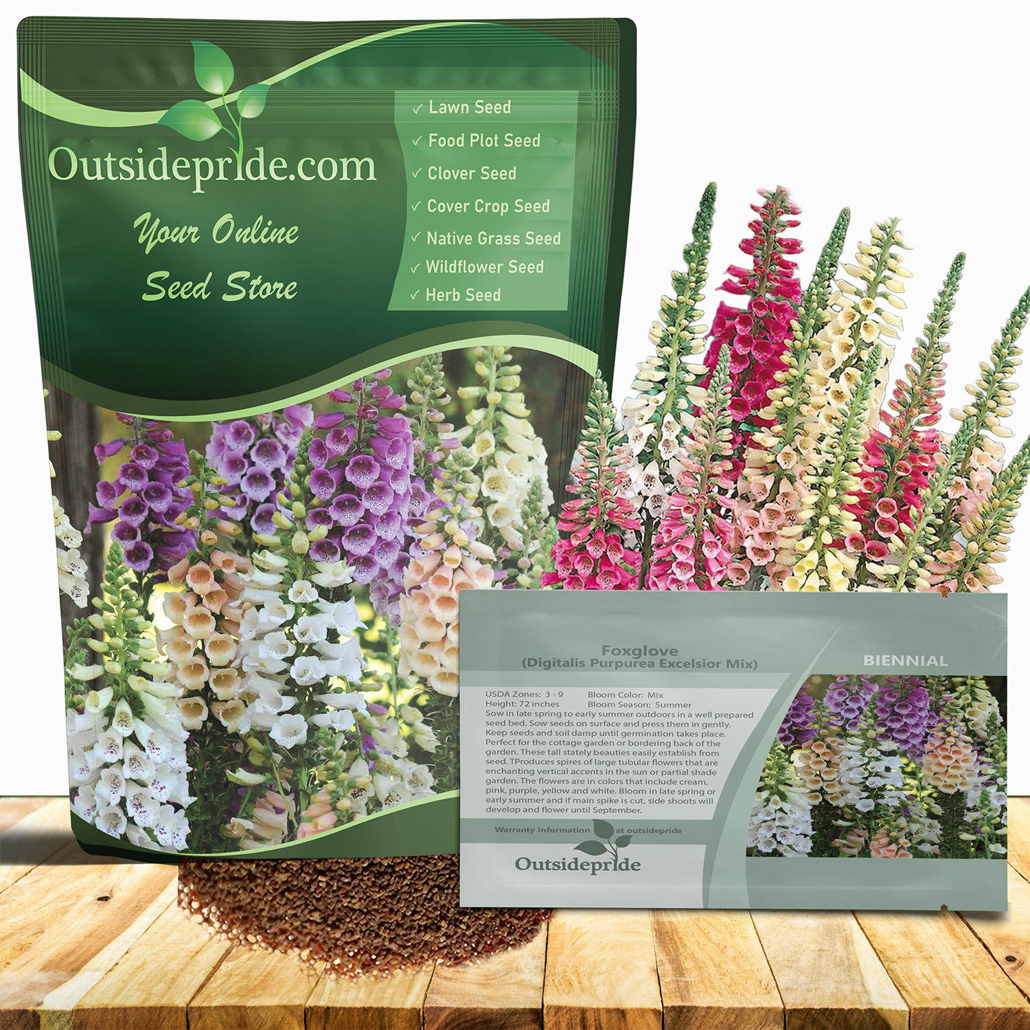 Foxglove Flower Seed Mix Packet For Planting
