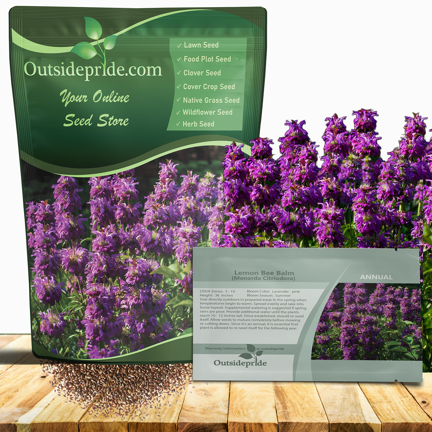 Lemon Bee Balm Flower Seed Packet