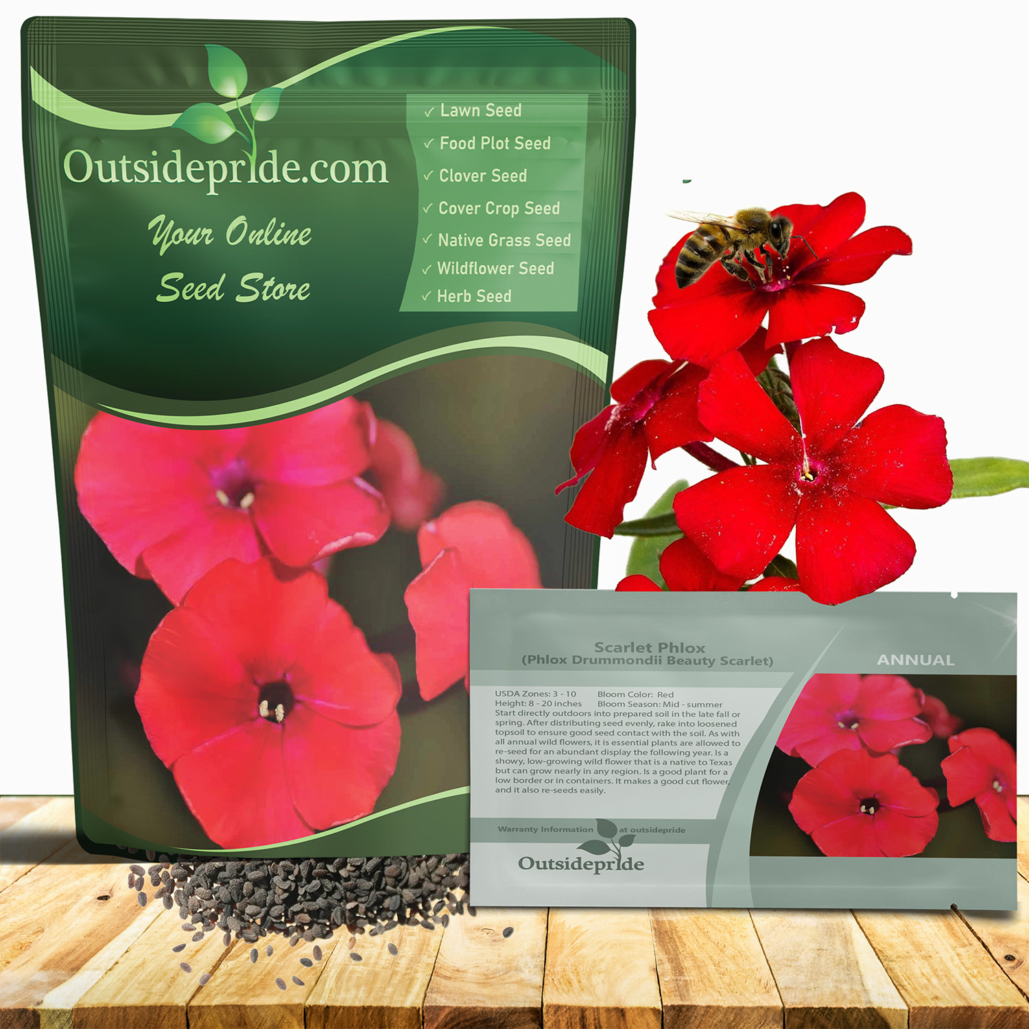 Scarlet Phlox Seed Packet