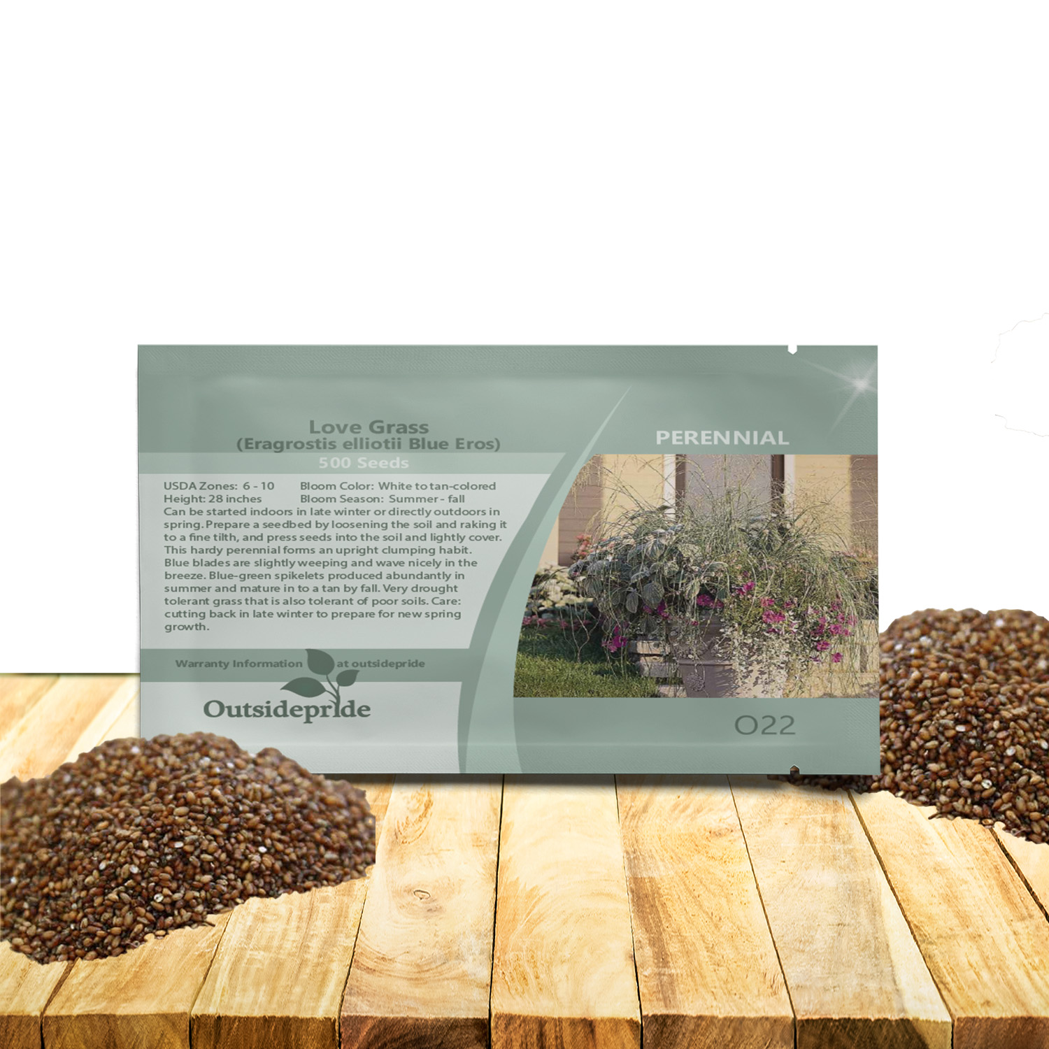 Love Grass Blue Eros Seed Packet