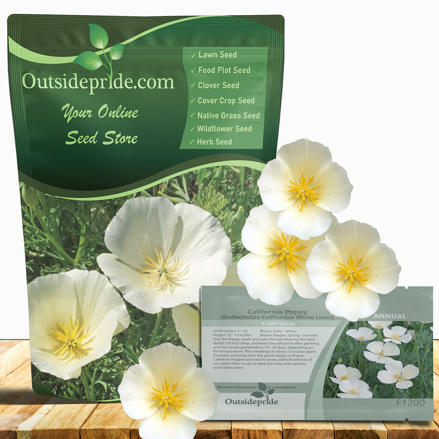 California Poppy White Flowers