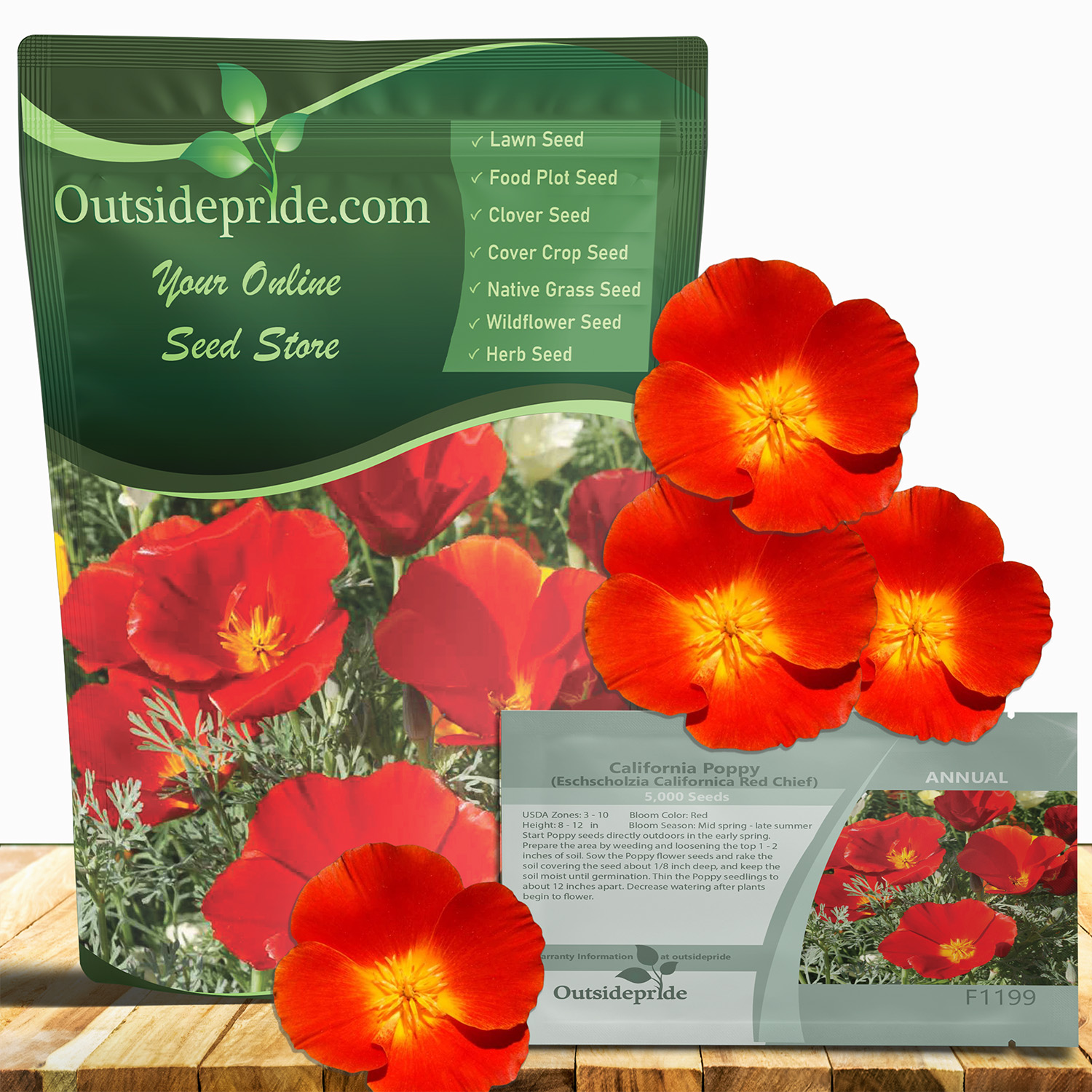 California Poppy Red Chief Seed Packet