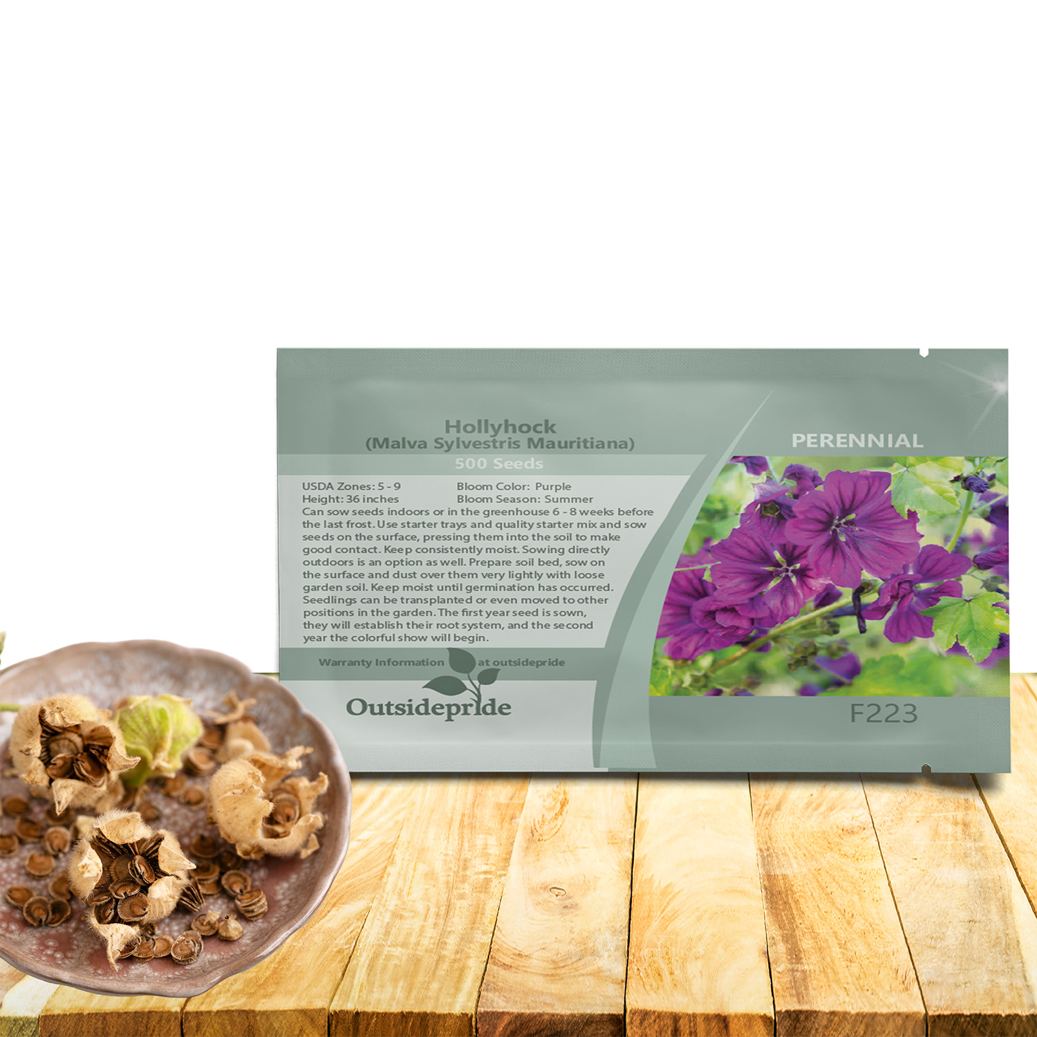 Hollyhock Flower Seed Packet
