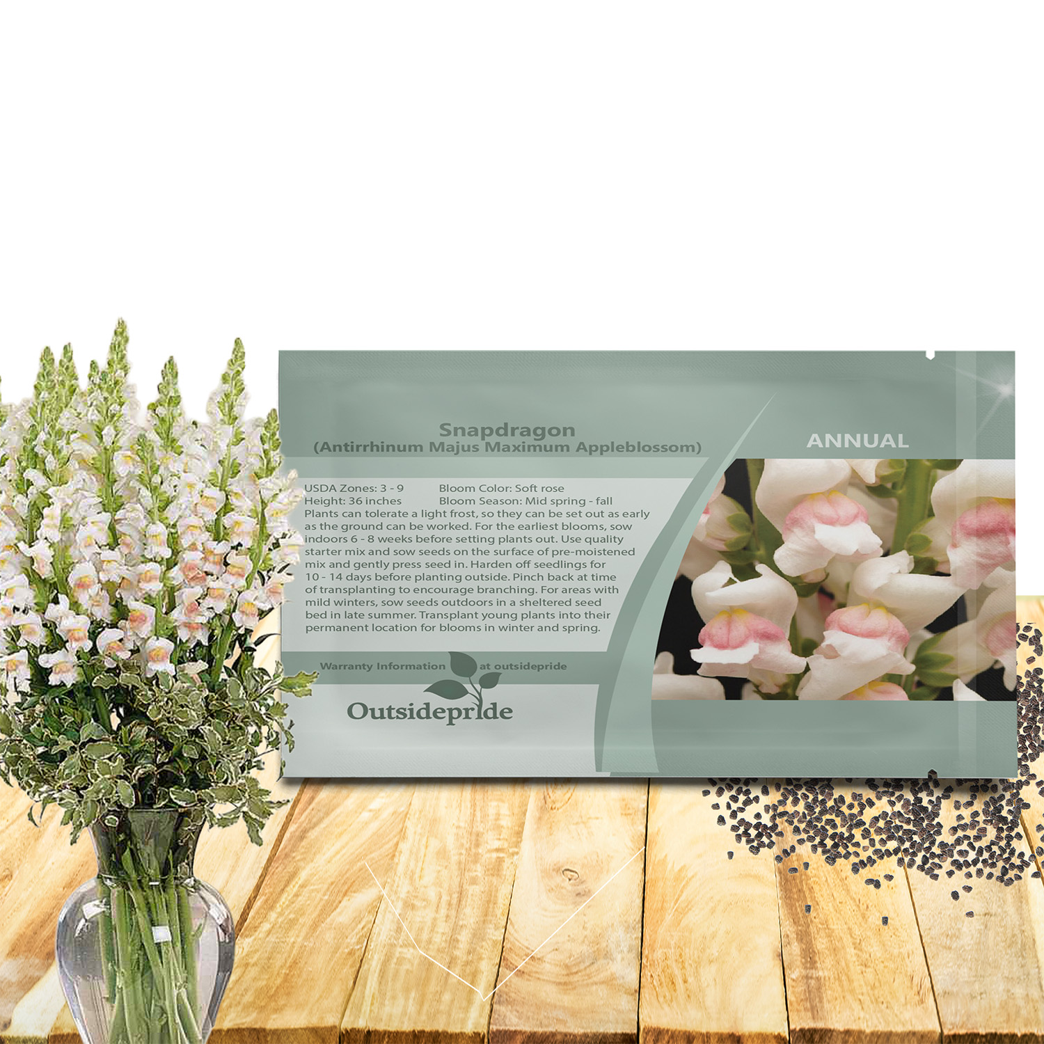 Snapdragon Appleblossom Seed Packet