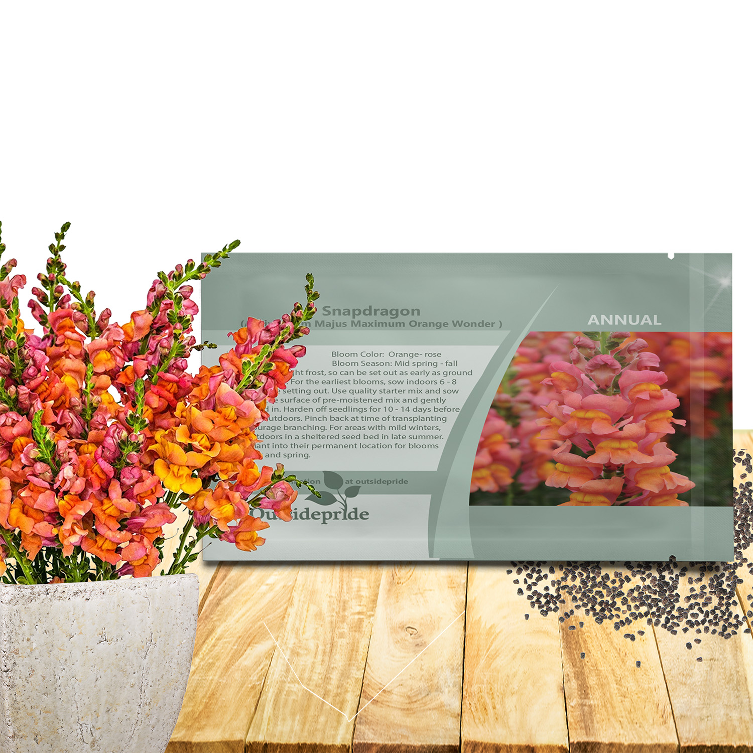Snapdragon Orange Wonder Seed Packet