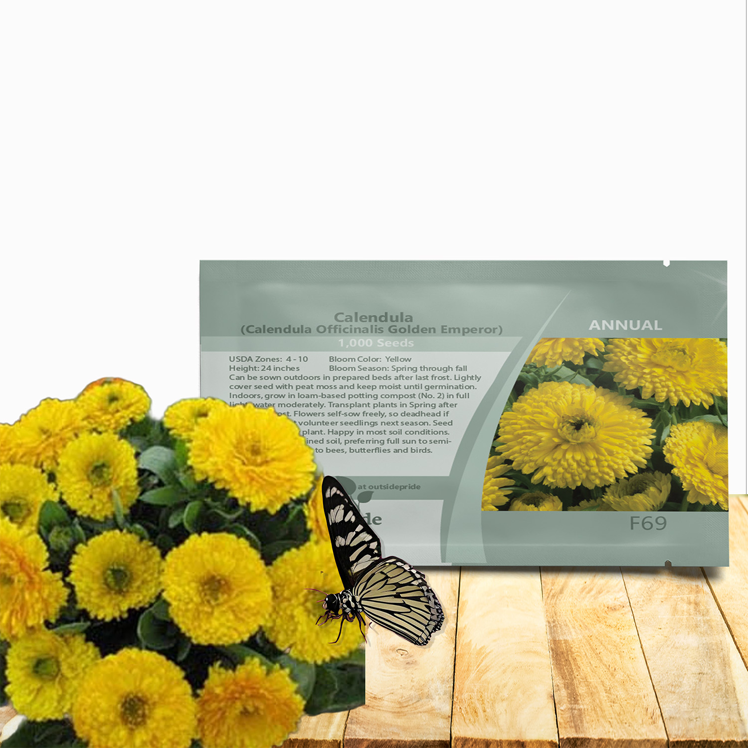 Pot Marigold Yellow Seed Packet