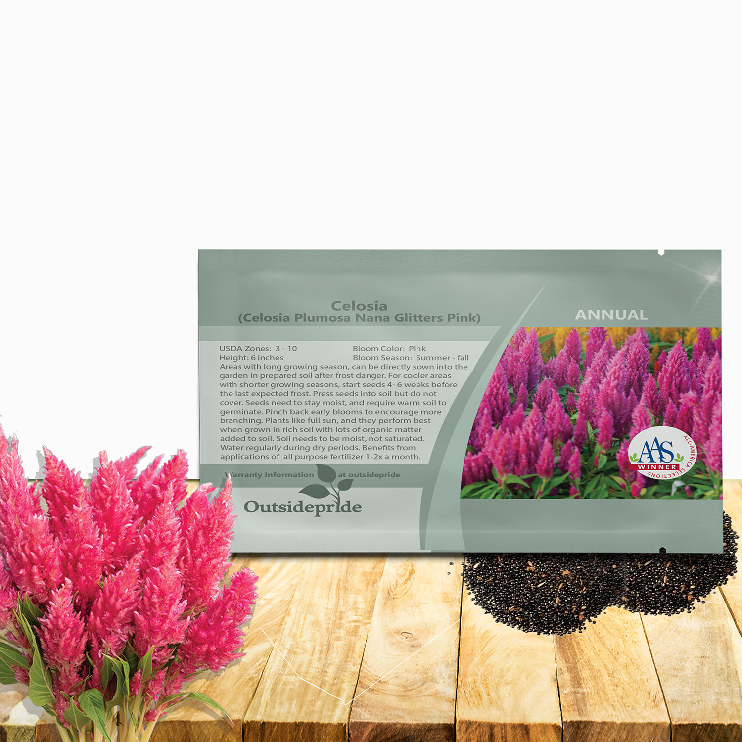 Celosia Plumosa Pink Seed Packet