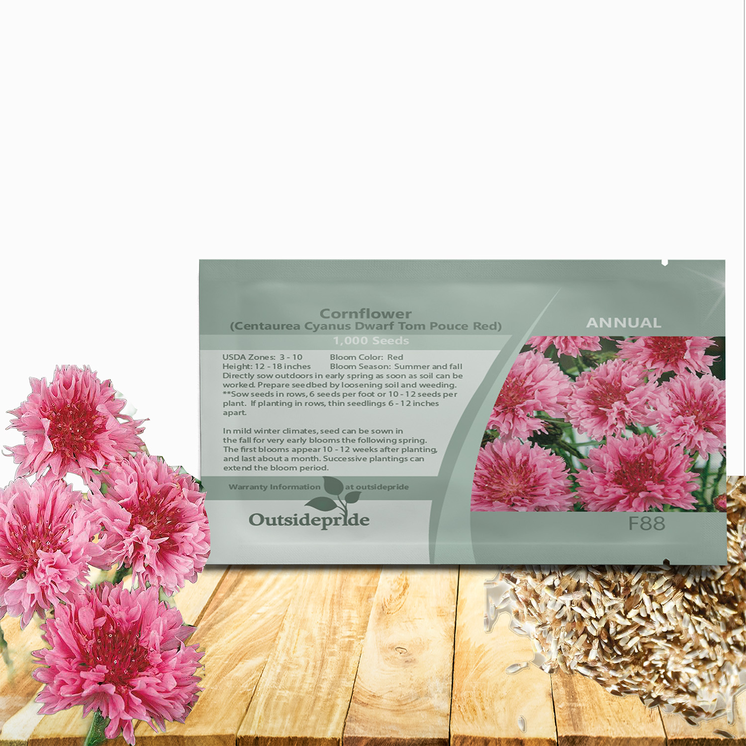 Cornflower Red Seed Packet