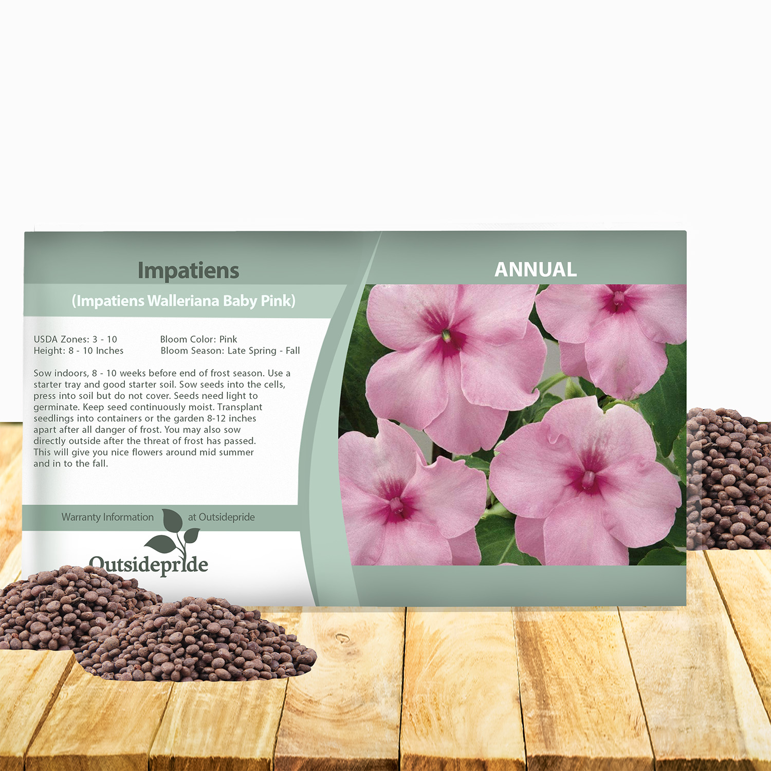 Pink Impatiens Seed Packet