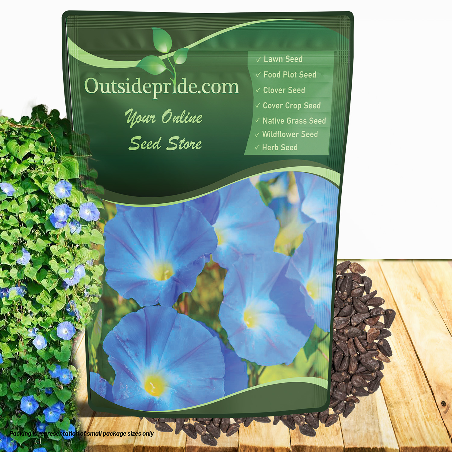 Heavenly Blue Morning Glory Seed Packet