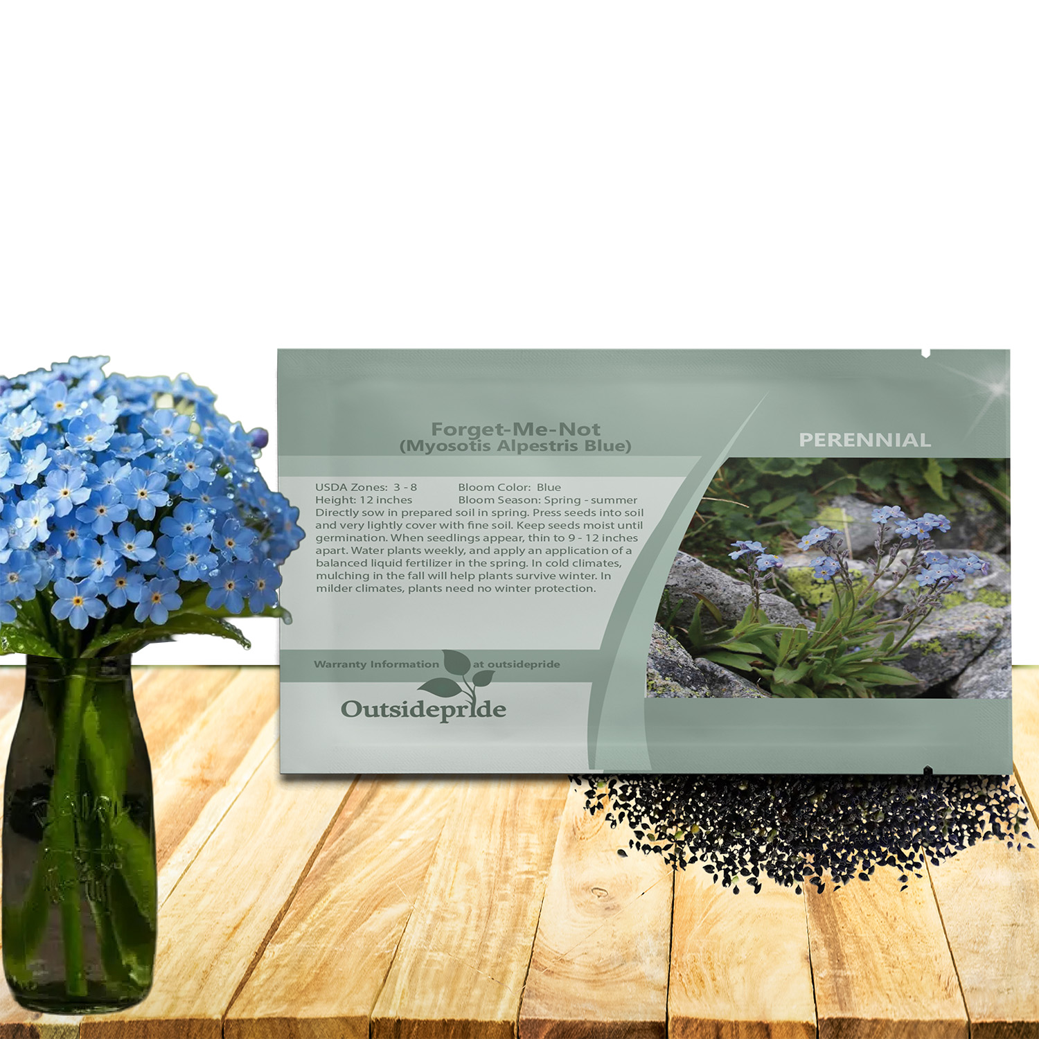 Forget Me Not Blue Flower Seed Packet