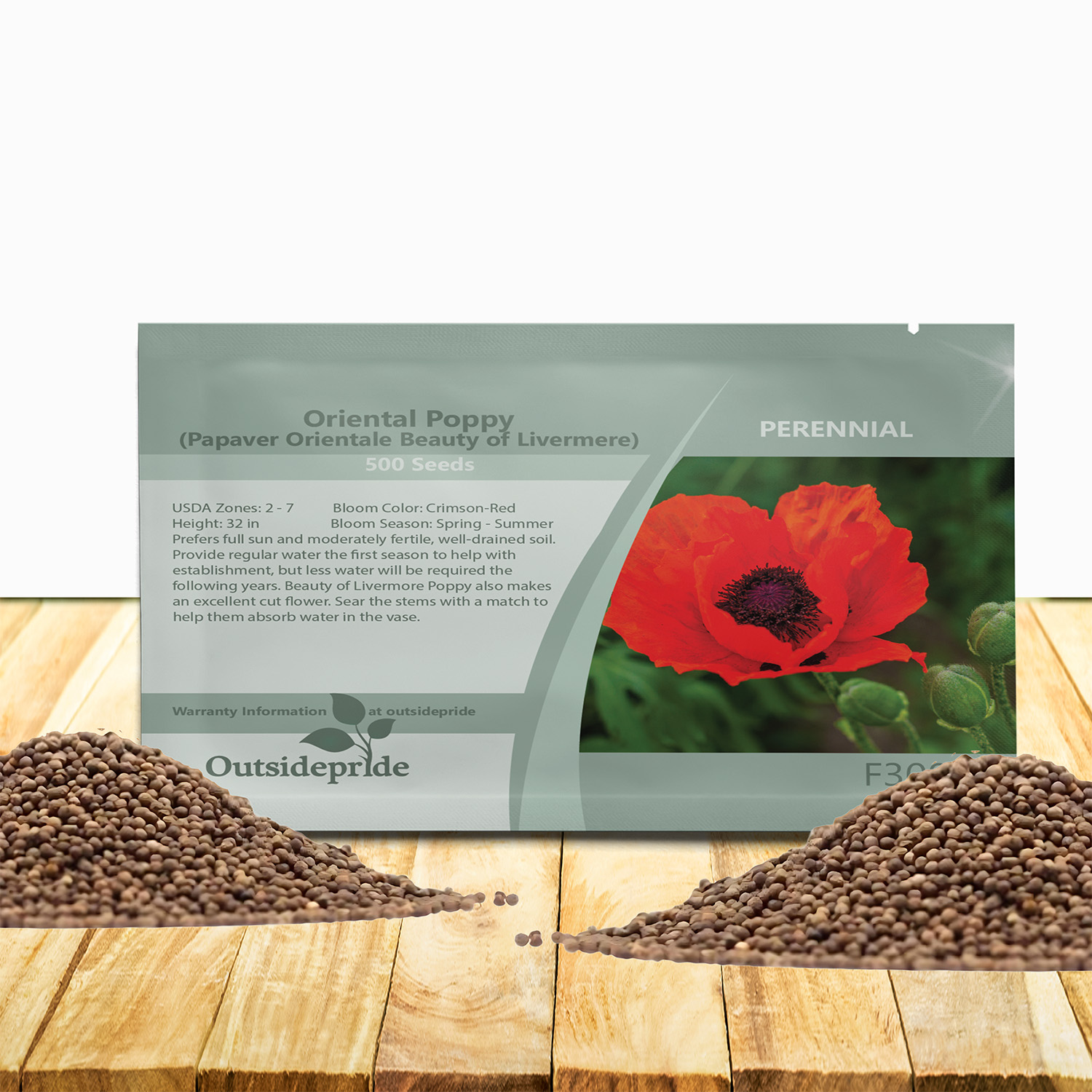 Oriental Poppy Beauty of Livermere Seed Packet