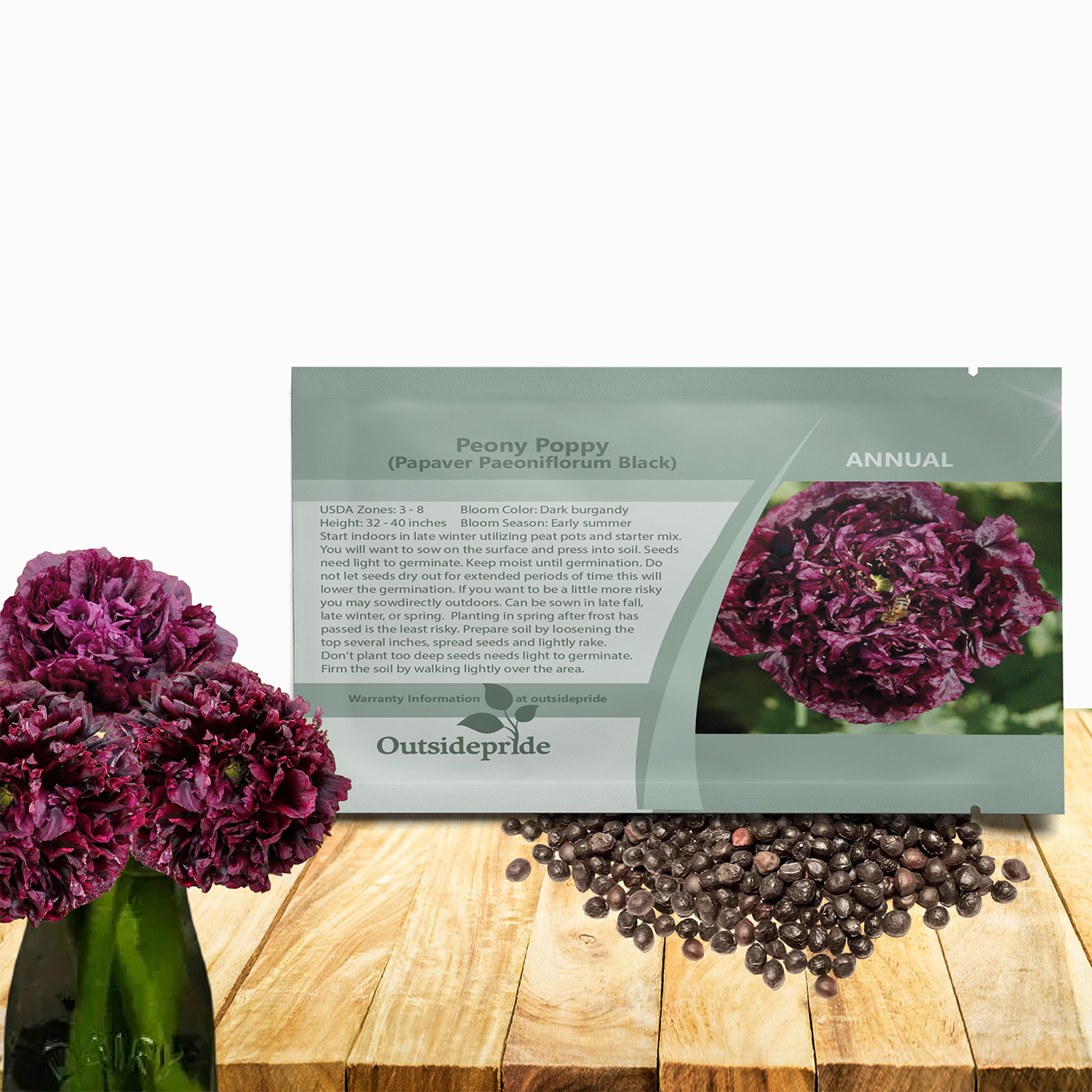 Papaver Paeoniflorum Black Seed Packet