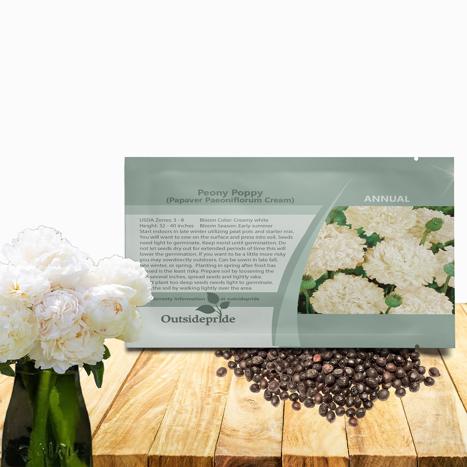 Papaver Paeoniflorum Cream Flower Seed Packet