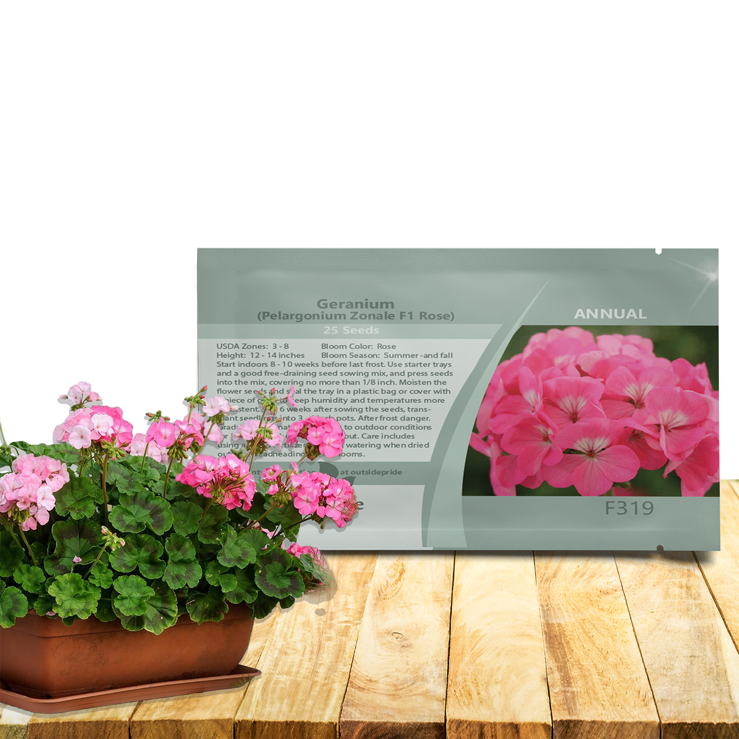 Pelargonium Geranium Rose Seed Packet