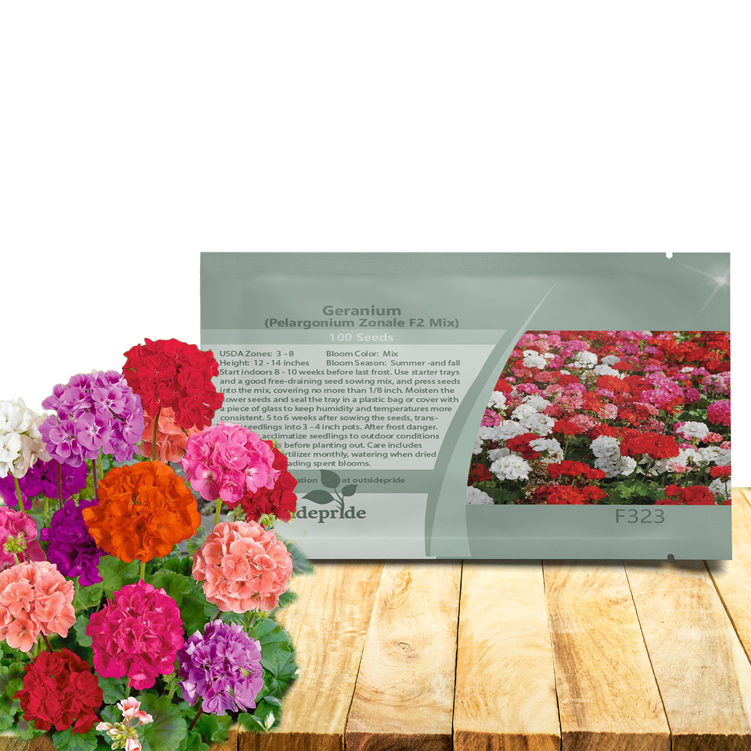 Geranium Flower Bed Seed Packet Mix