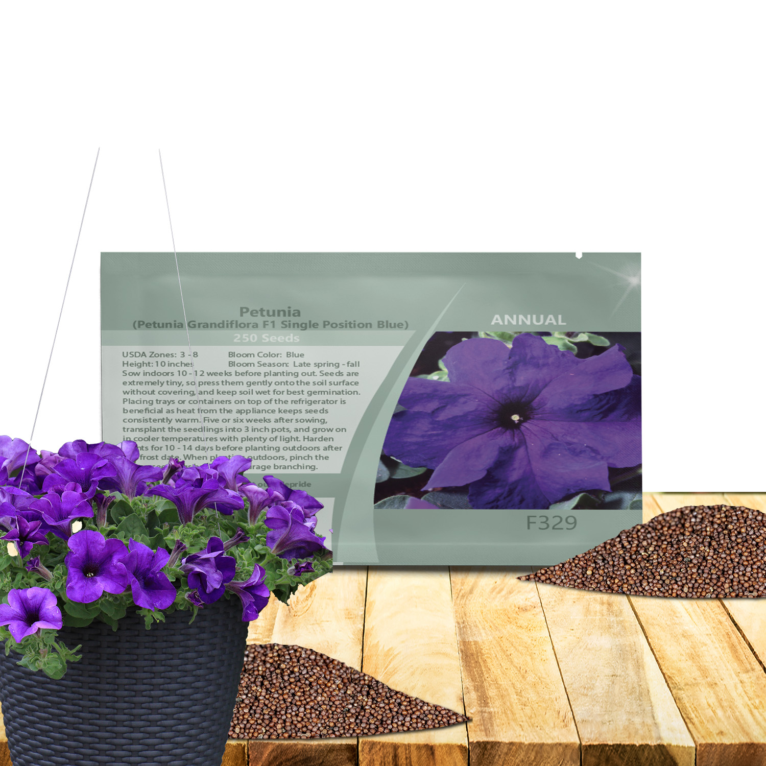 Petunia Blue Seed Packet
