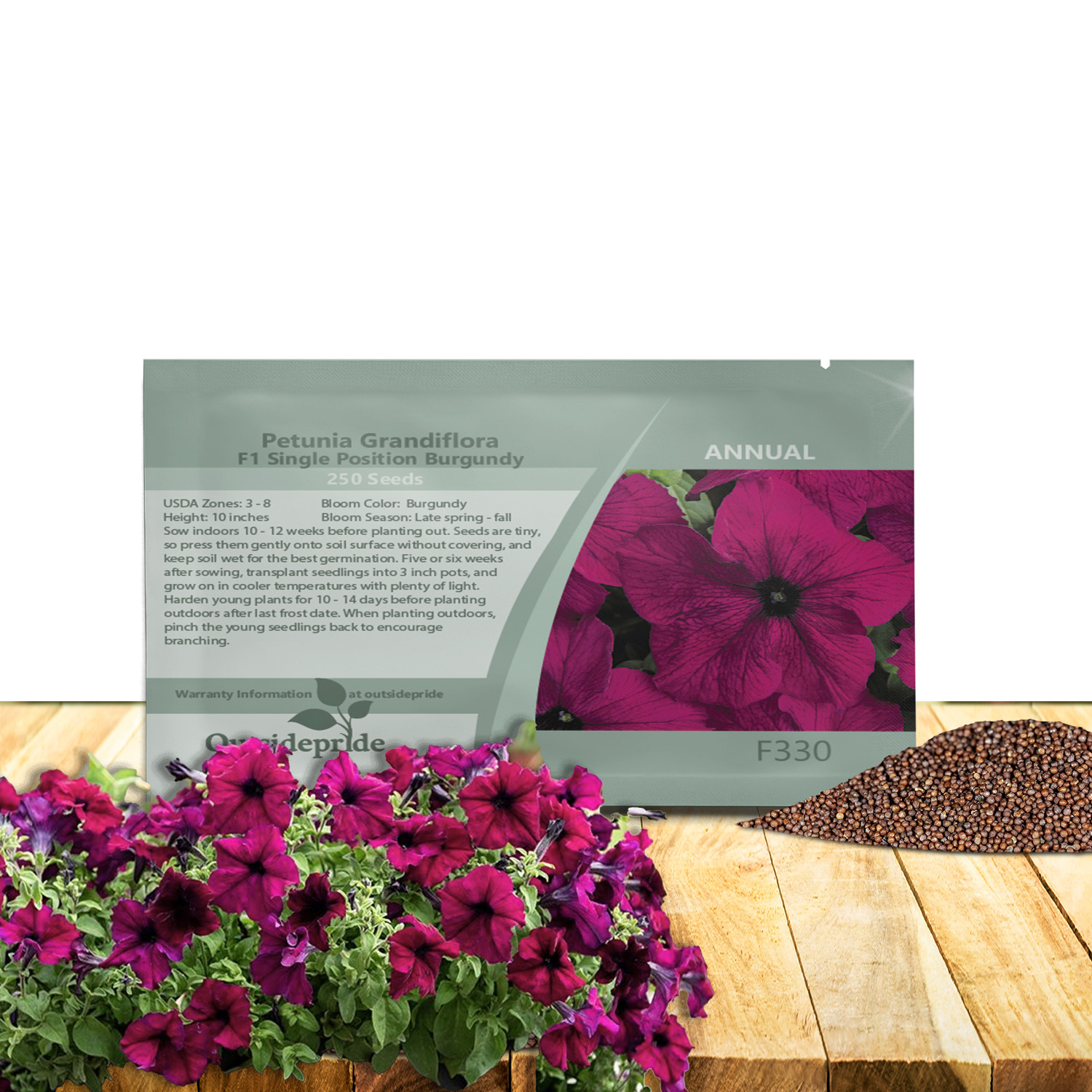 Petunia Burgundy Seed Packet
