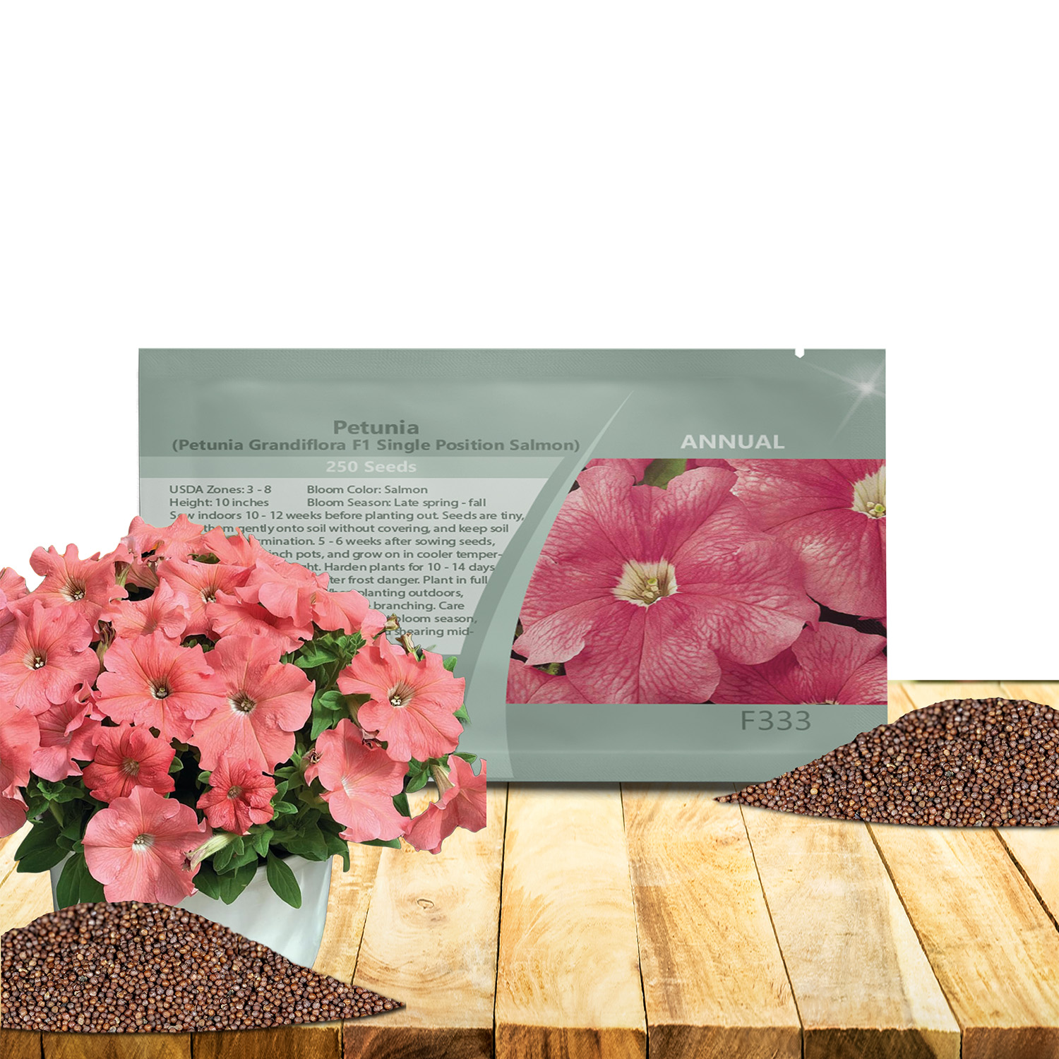 Petunia Salmon Seed Packets
