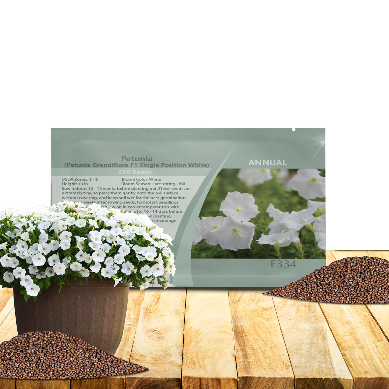 Petunia Grandiflora White Seed Packet