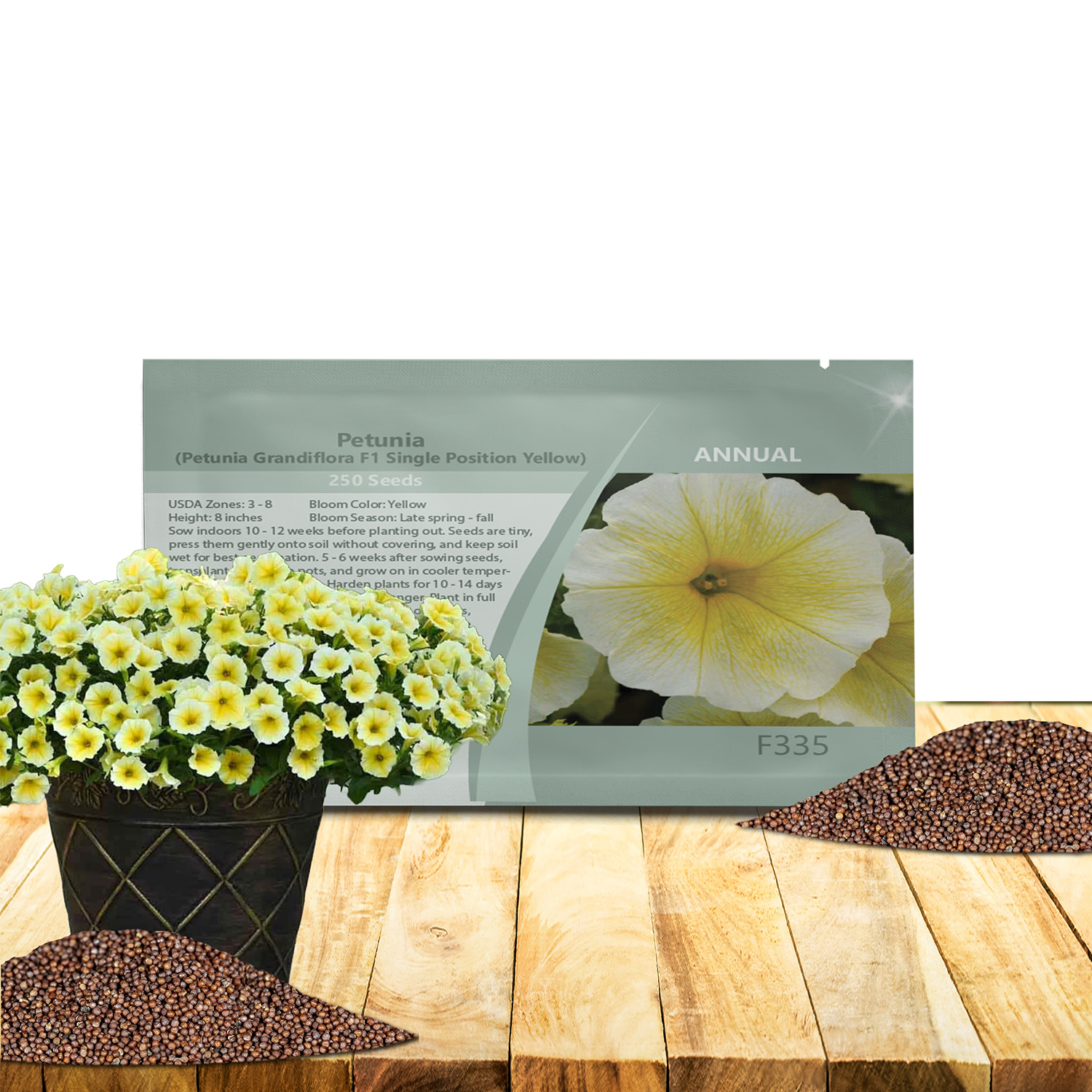 Petunia Grandiflora Yellow Seed Packet