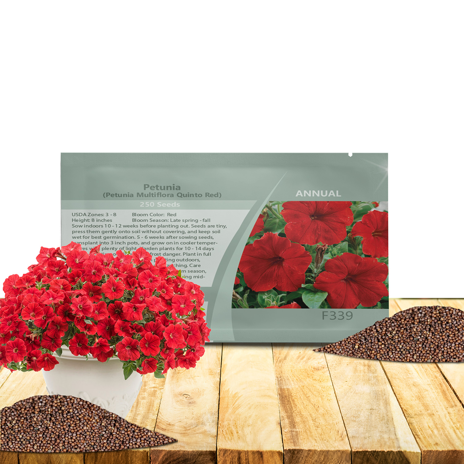 Petunia Multiflora Red Seed Packet