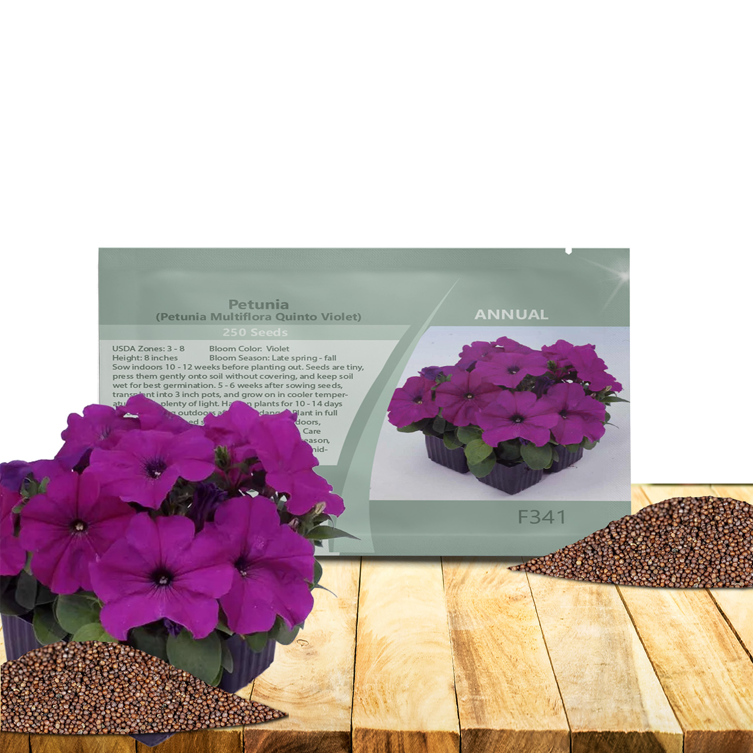 Petunia Multiflora Violet Seed Packet
