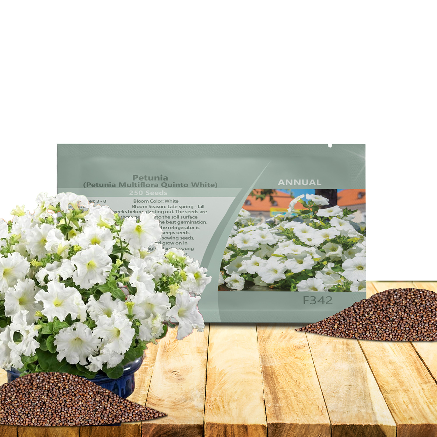 Petunia Multiflora White Seed Packet