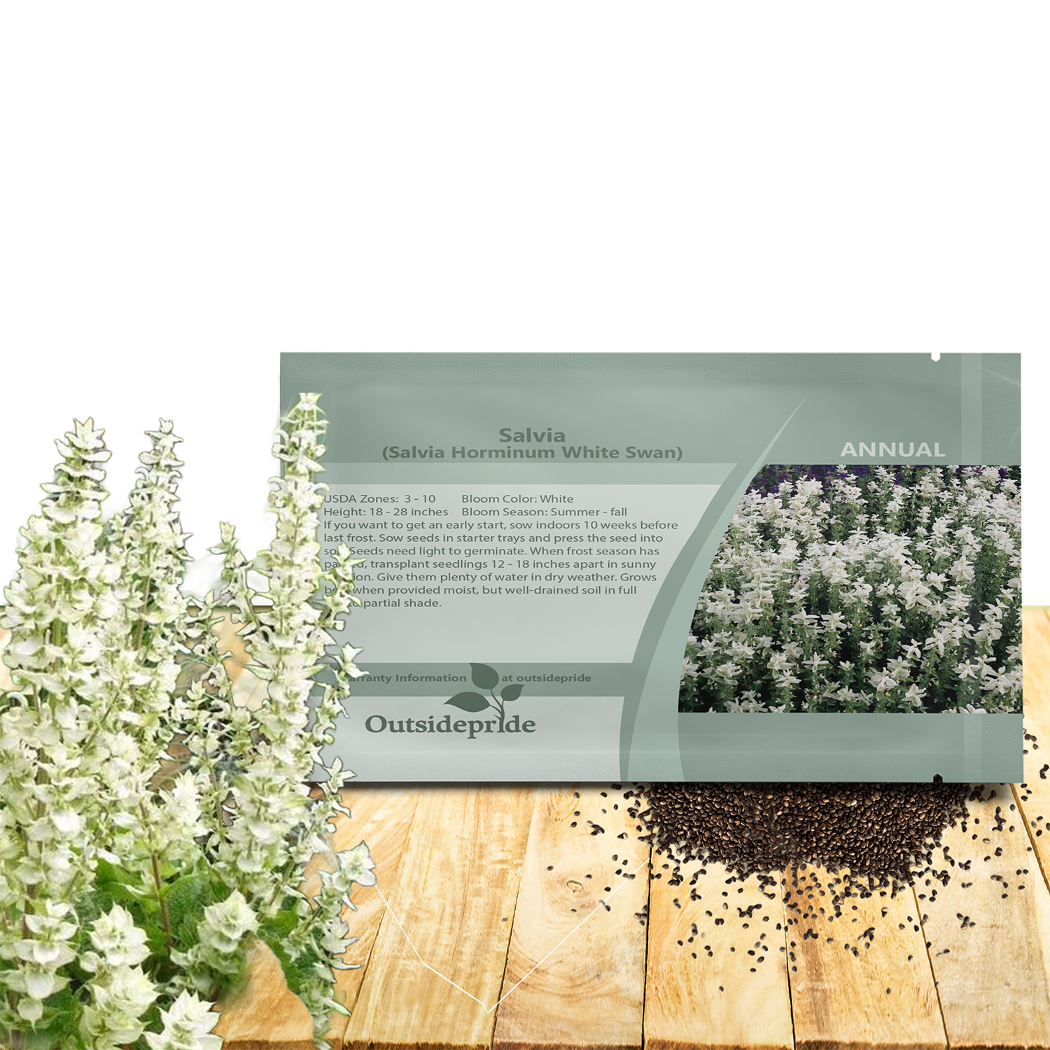 Clary White Swan Seed Packet