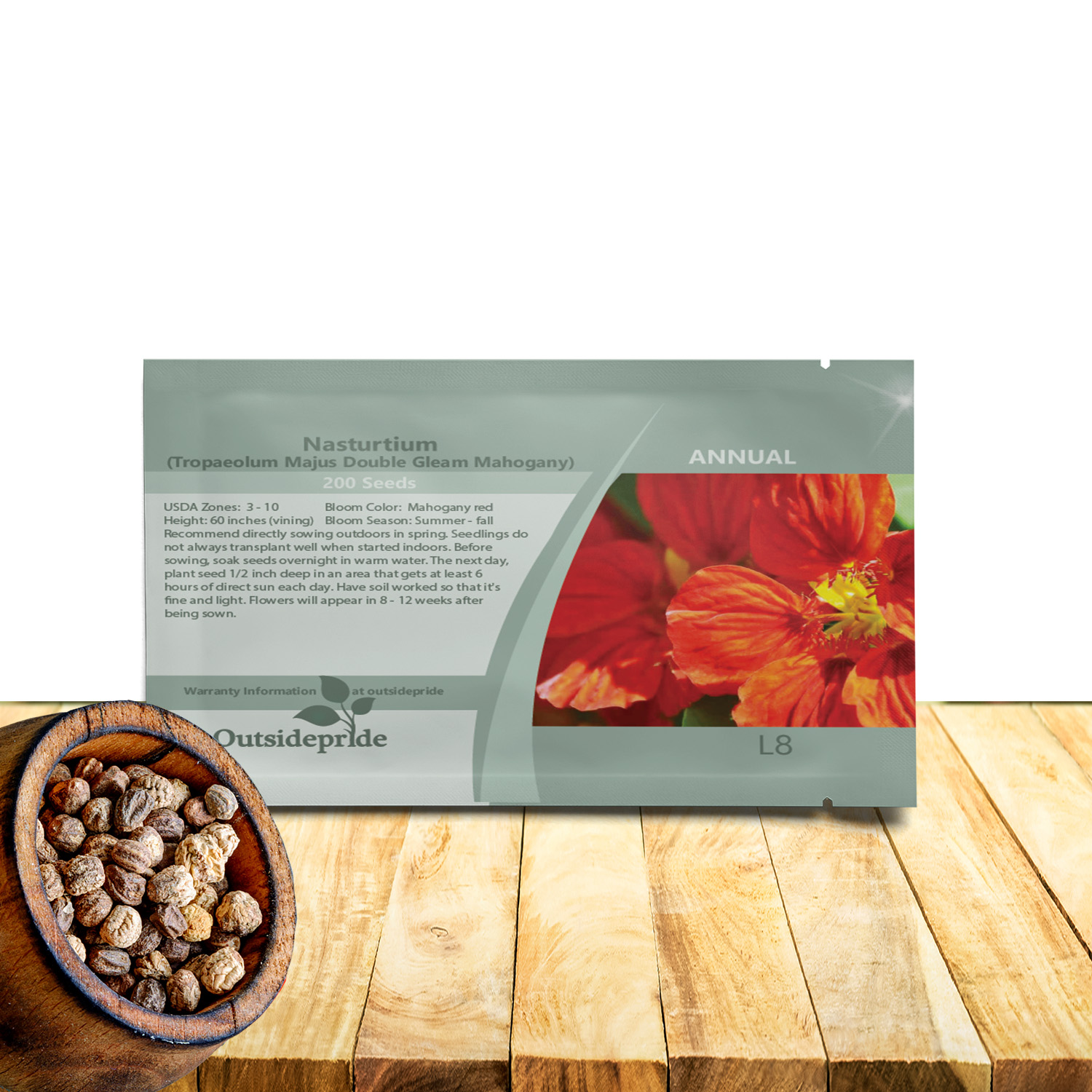 Nasturtium Double Gleam Mahogany Seed Packet