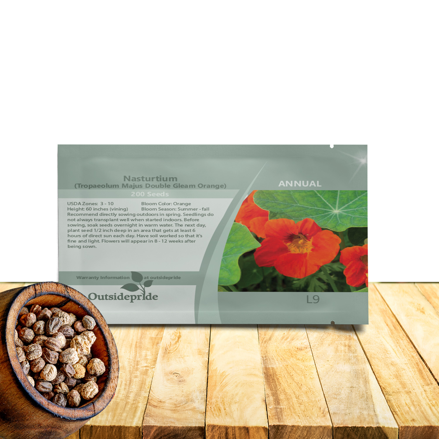 Nasturtium Orange Seed Packet