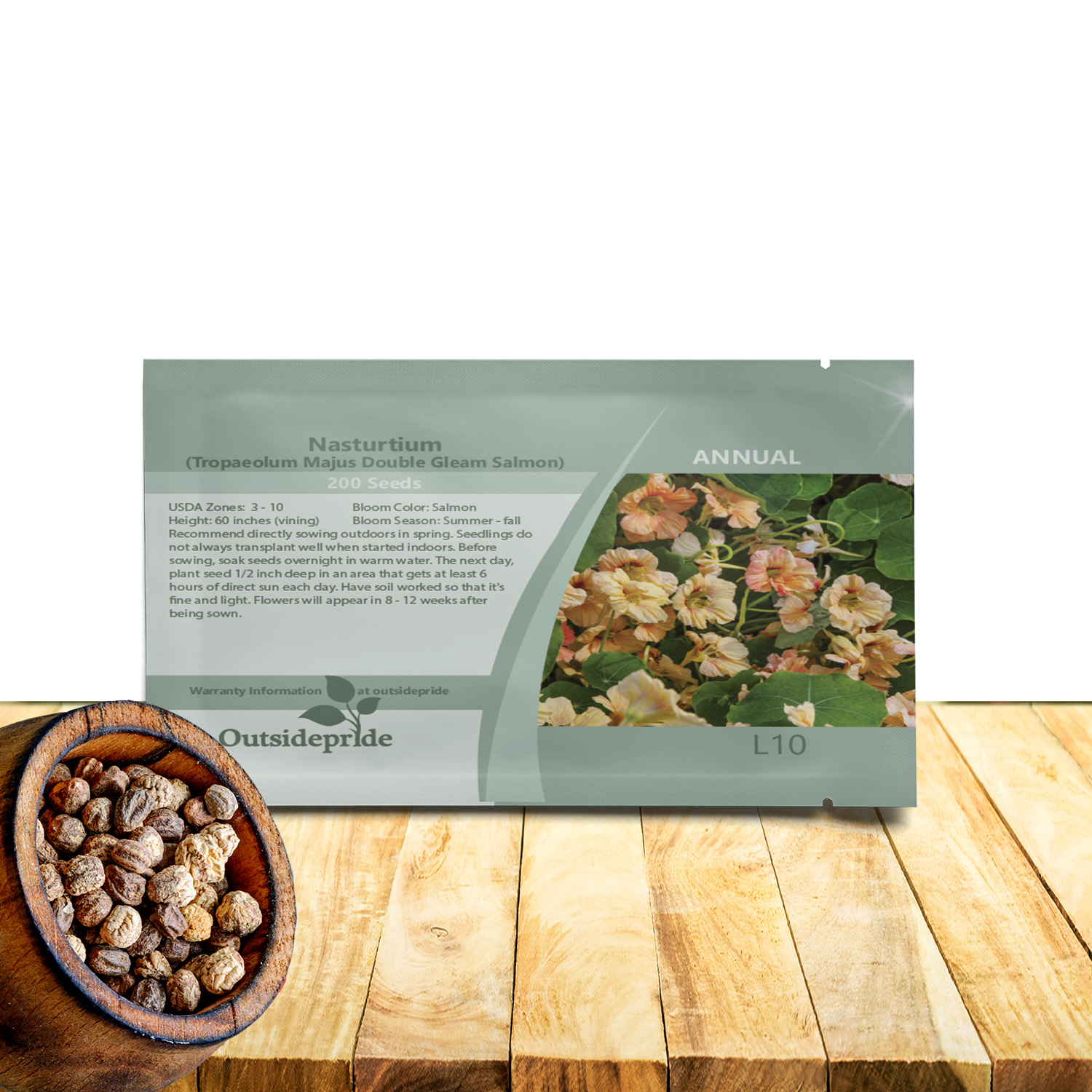 Nasturtium Salmon Seed Packets