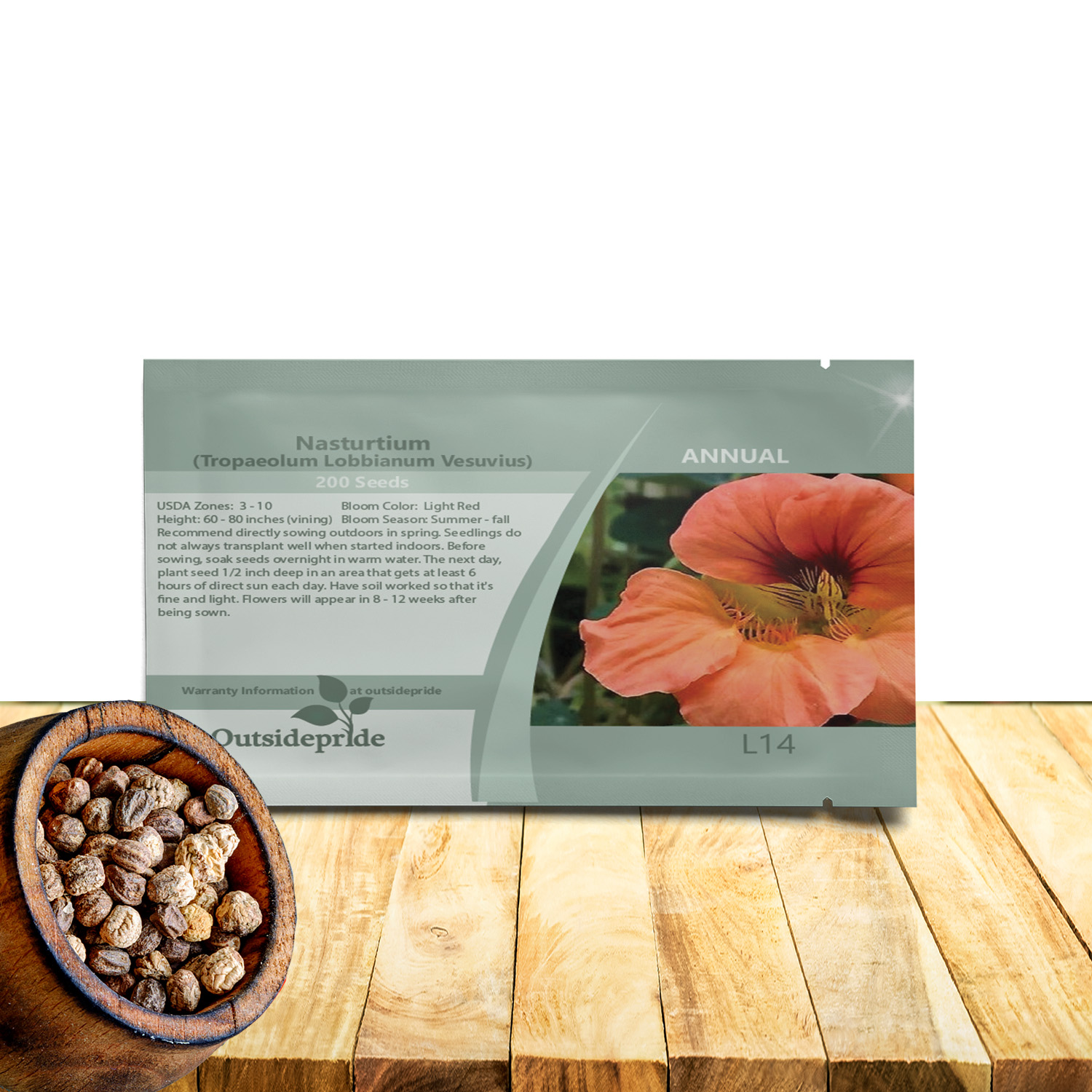 Nasturtium Vesuvius Seed Packet