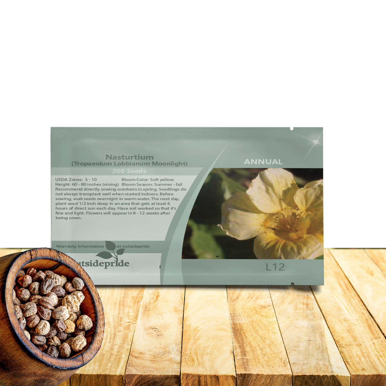 Nasturtium Lobbianum Moonlight Seed Packet