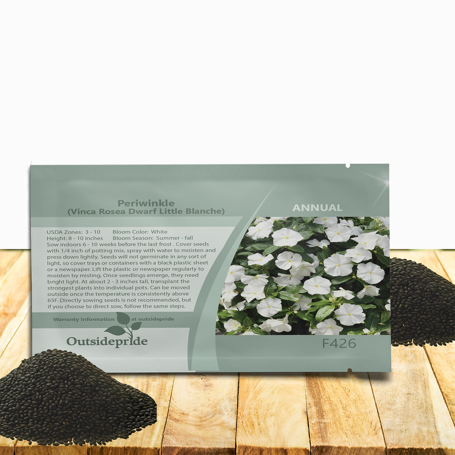 Periwinkle White Seed Packet