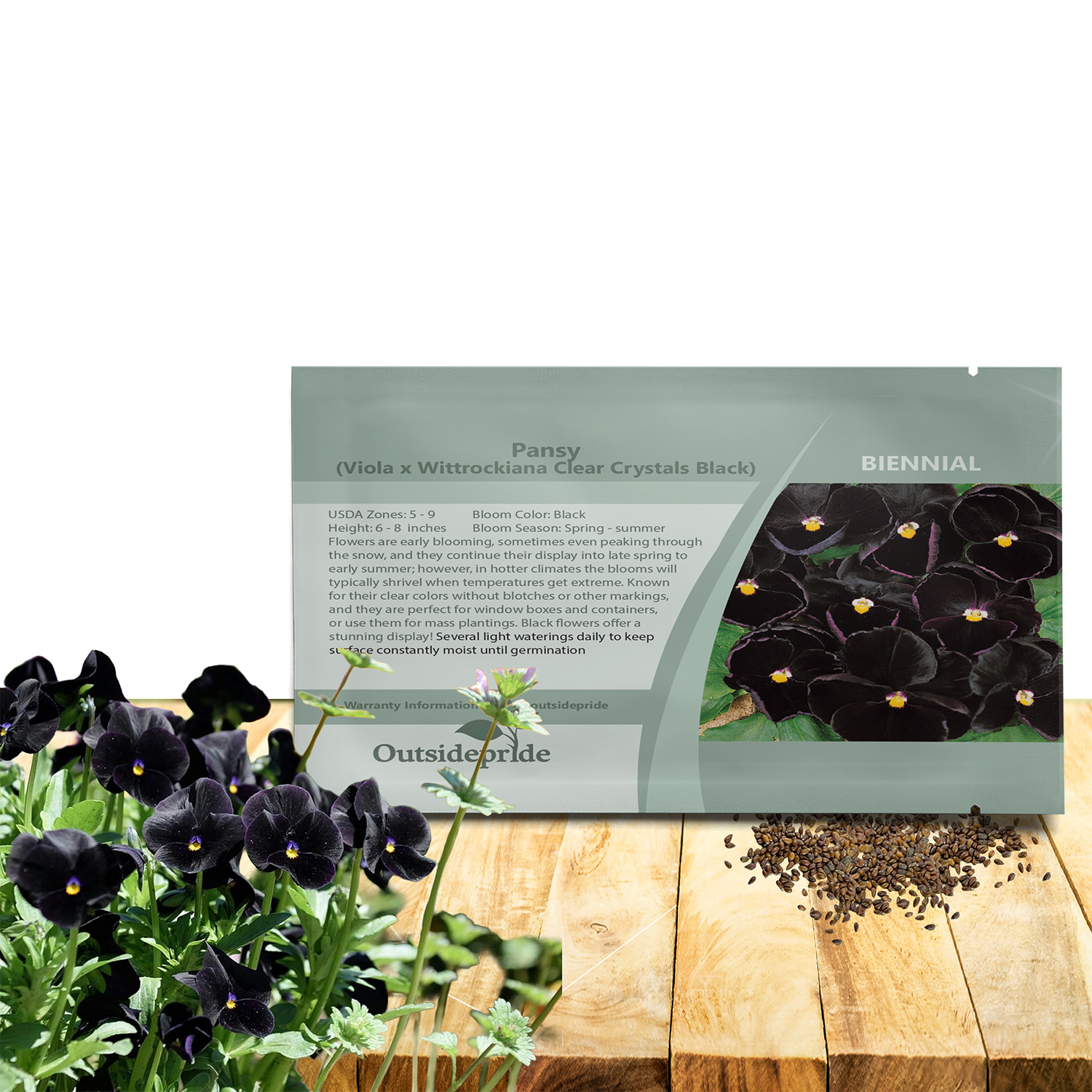 Black Pansy Seeds Packets