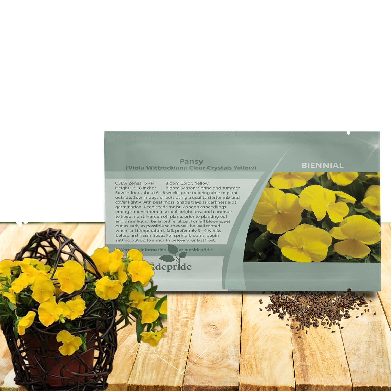 Viola Clear Crystals Yellow Seed Packet