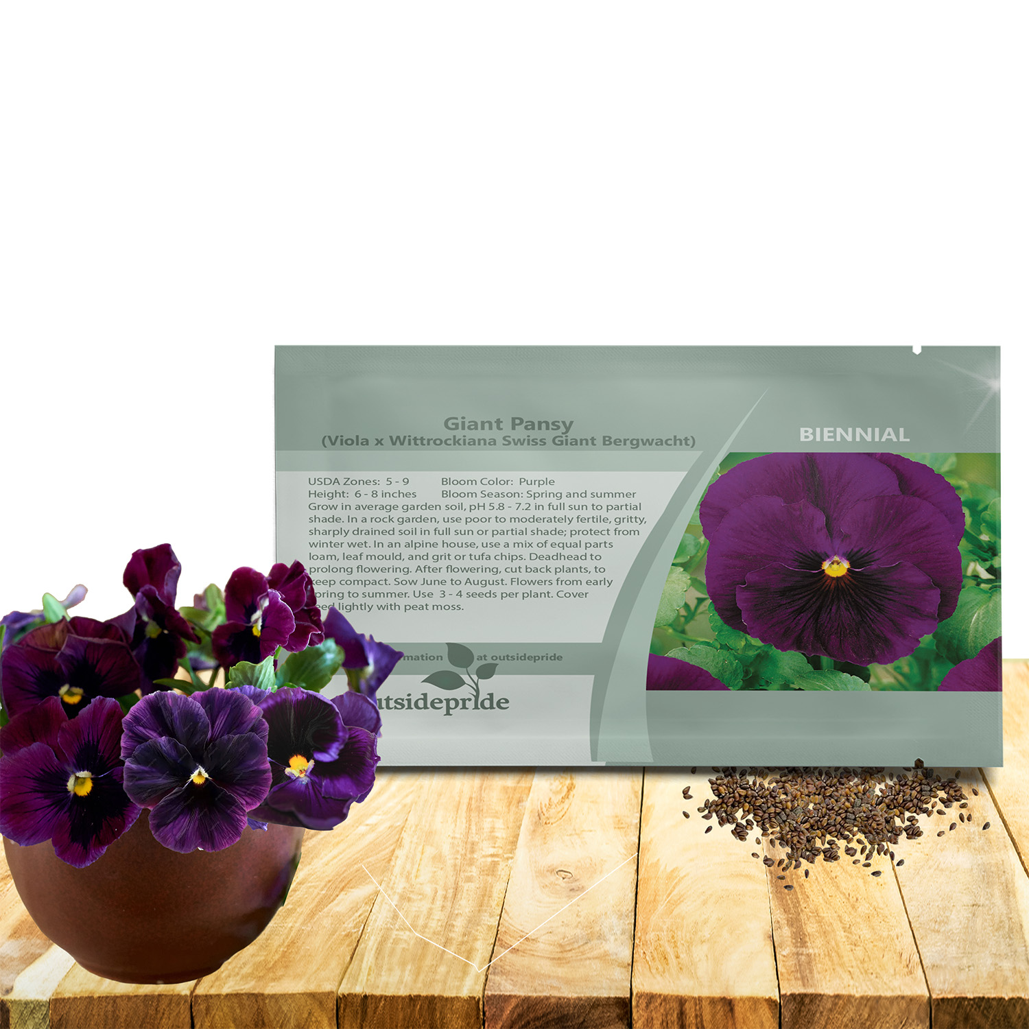 Pansy Swiss Giants Bergwacht Seed Packet
