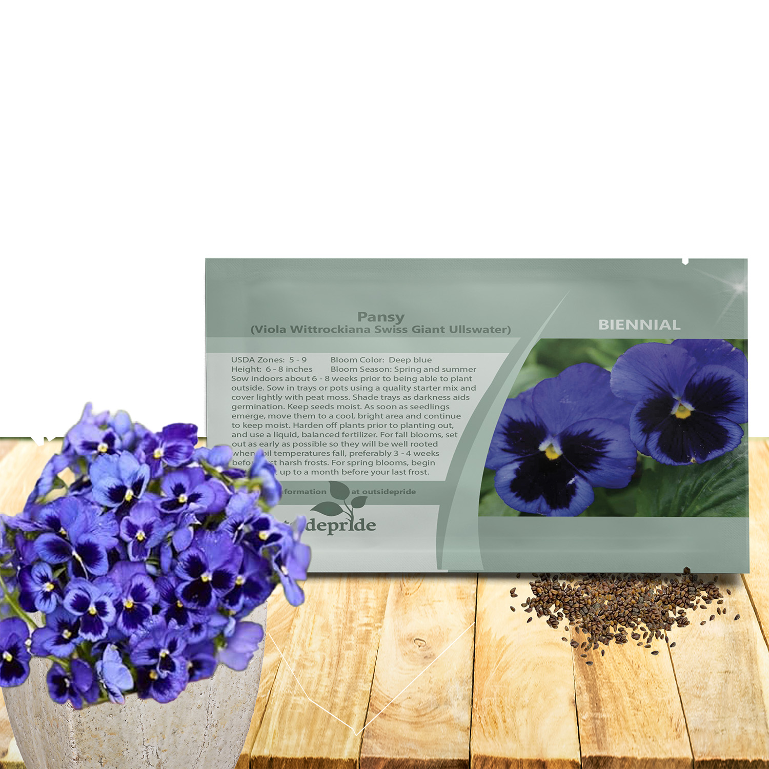 Viola Swiss Giants Ullswater Seed Packet