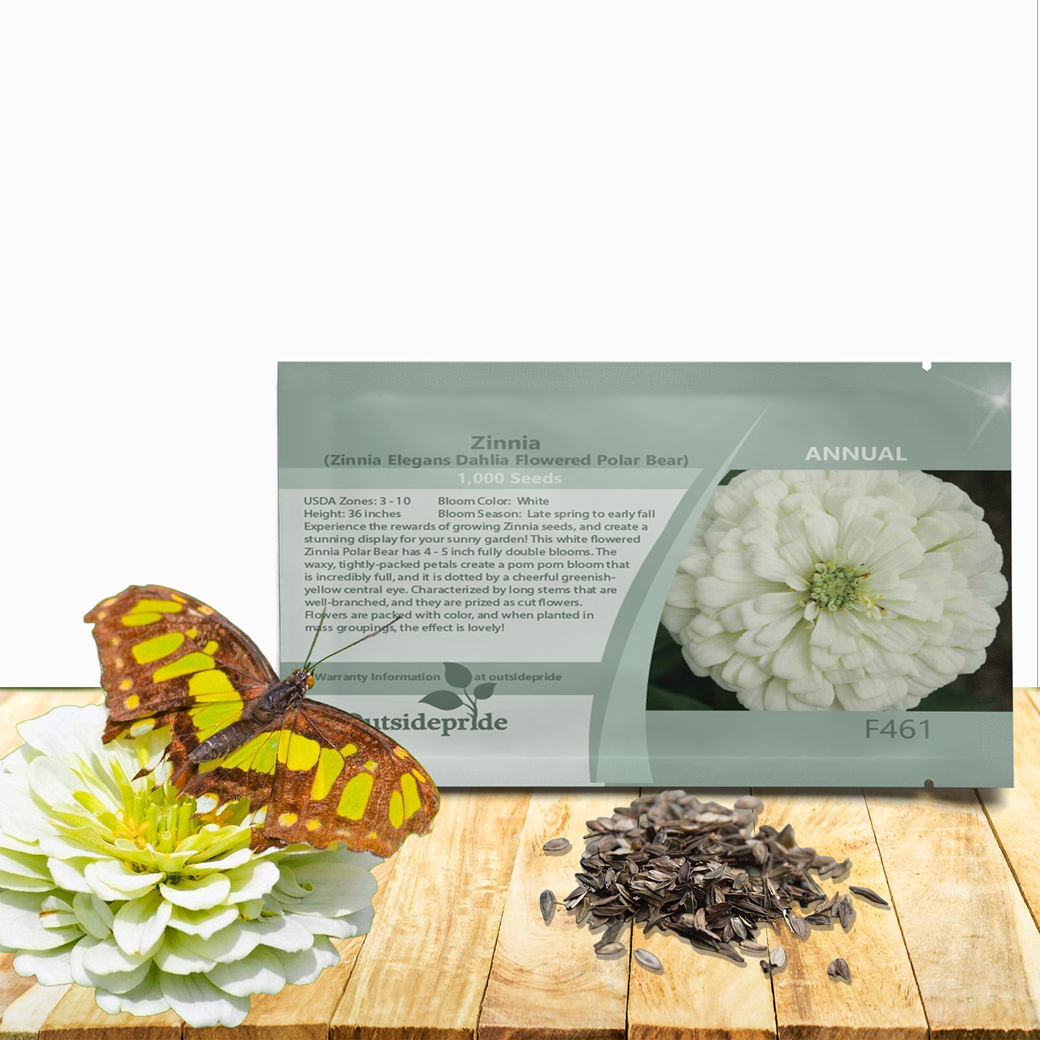 Zinnia Elegans Dahlia Seed Packet
