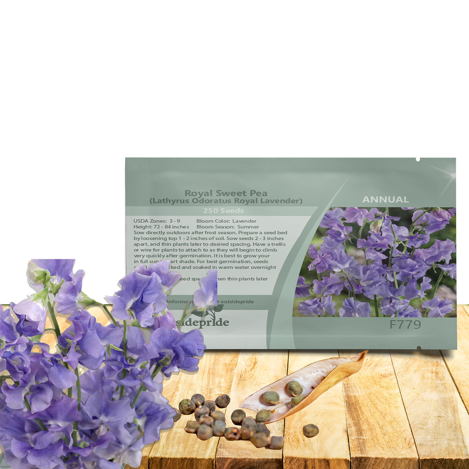 Sweet Pea Lavender Seed Packet