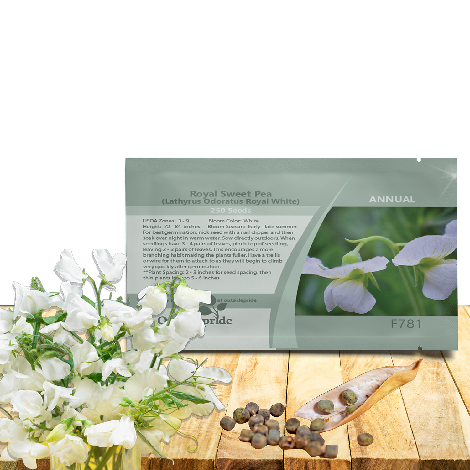 Sweet Peasa Royal White Seed Packet