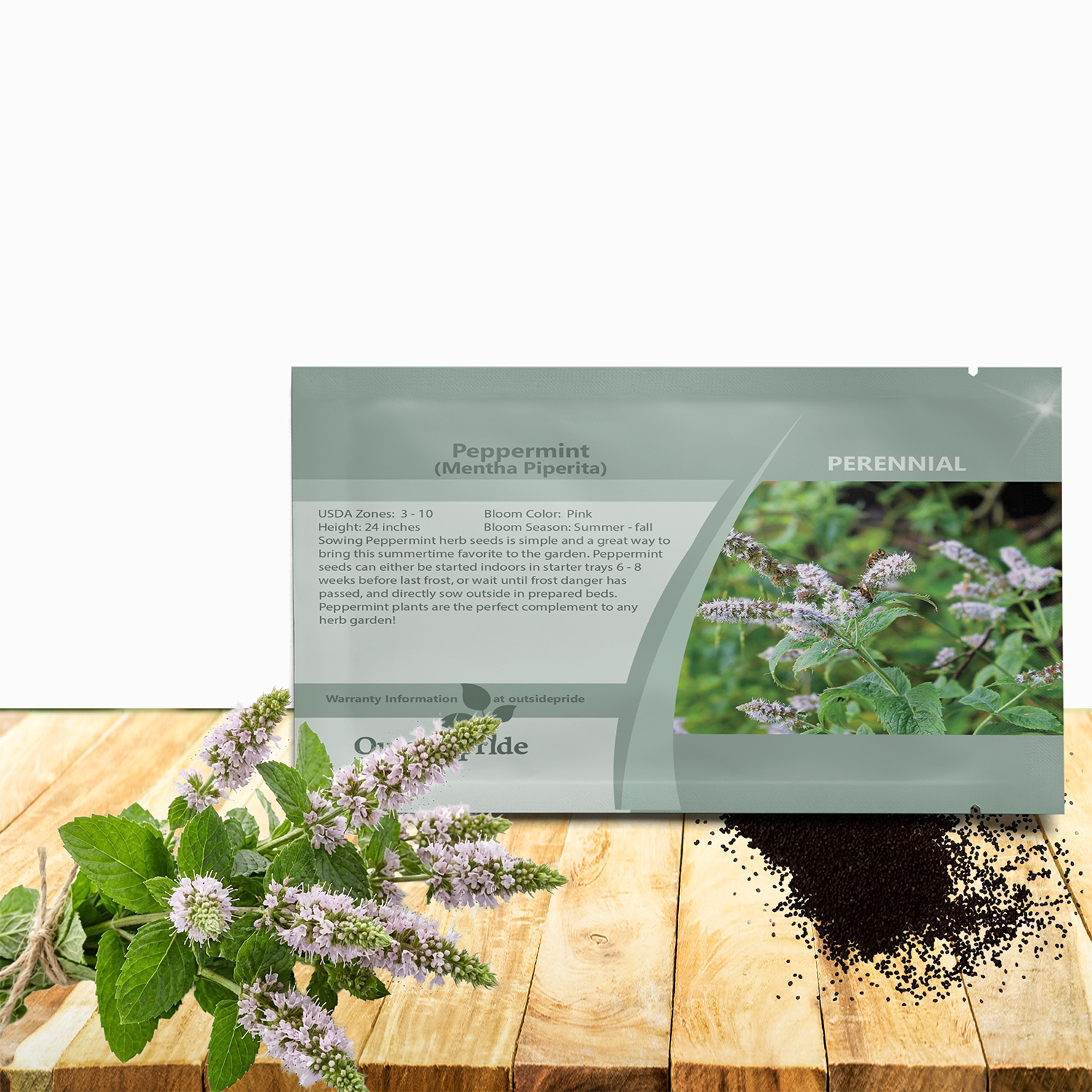 Peppermint Herb Seed Packet For Planting