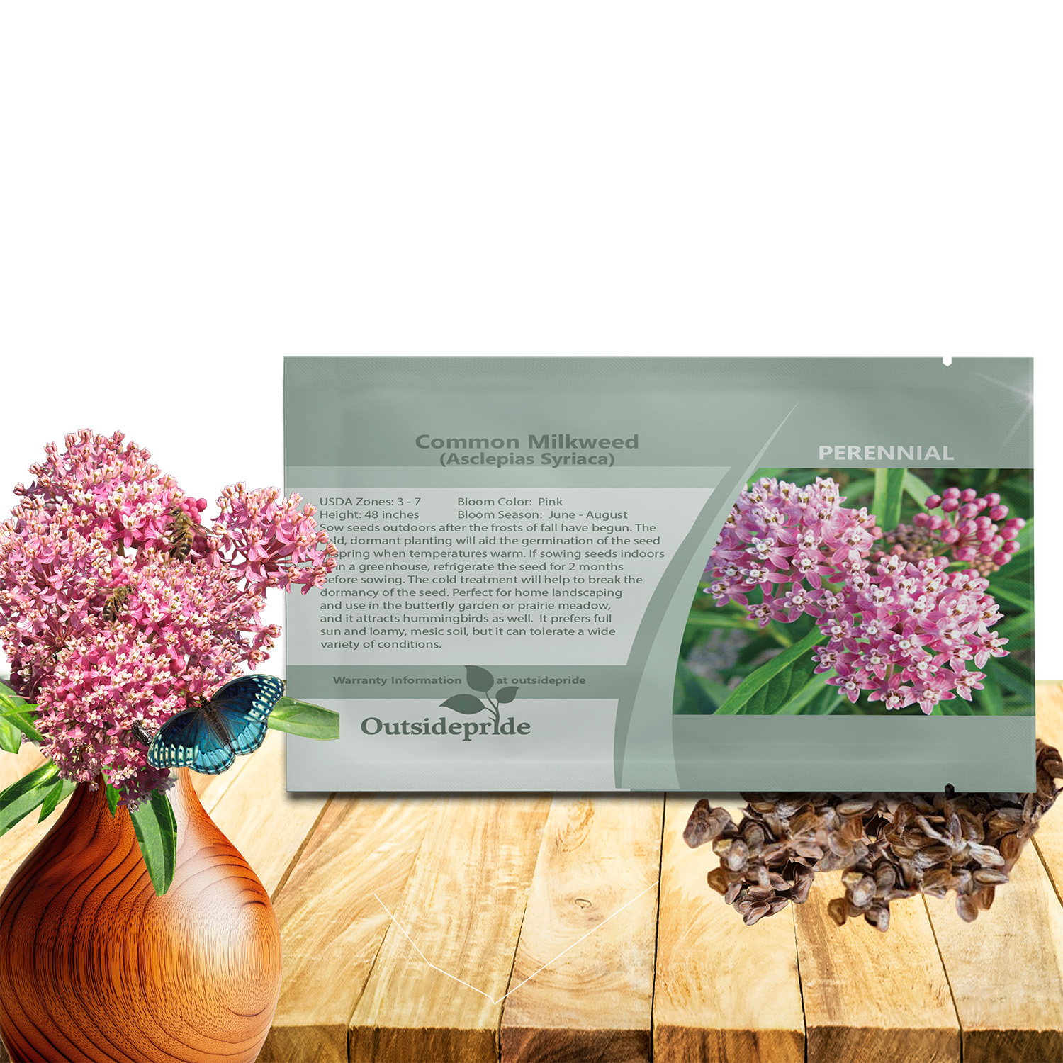 Common Milkweed Flower Seed Packet