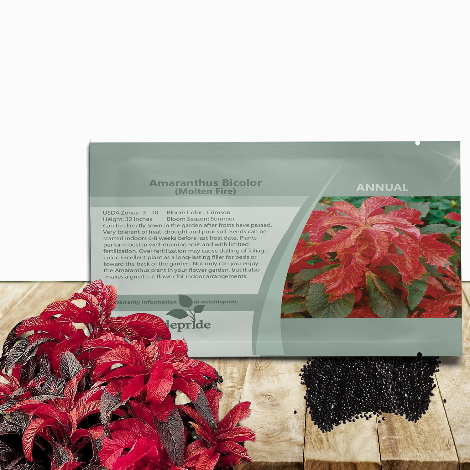 Amaranthus Molten Fire Seed Packet