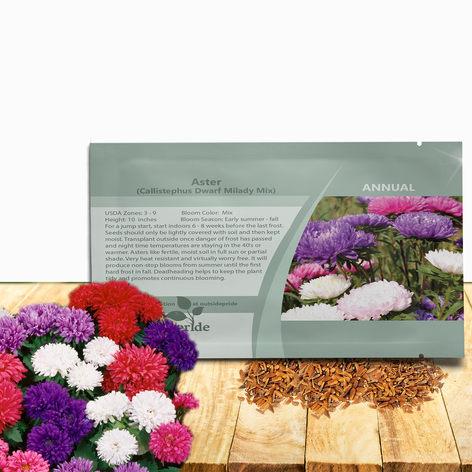 Aster Milady Seed Packet Mix