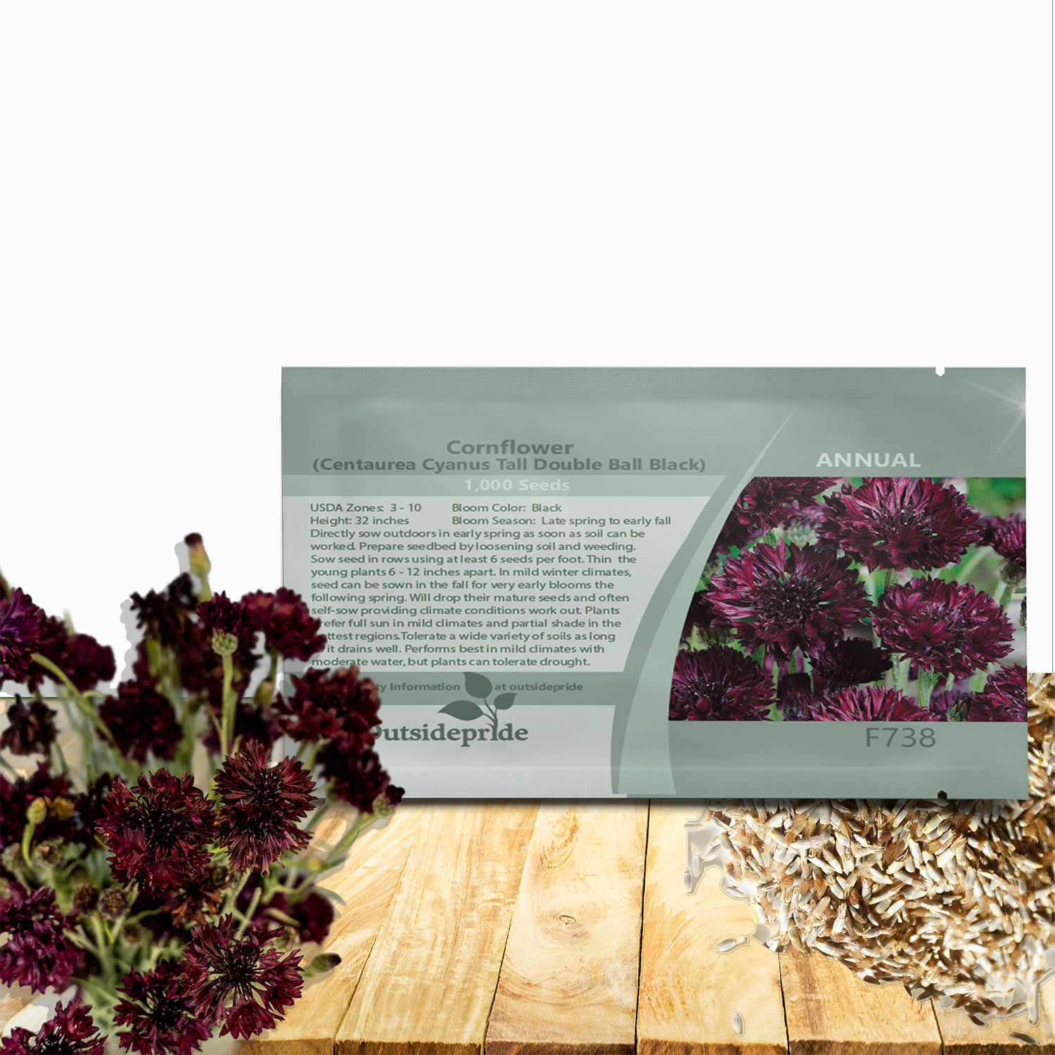 Cornflower Black Seed Packet