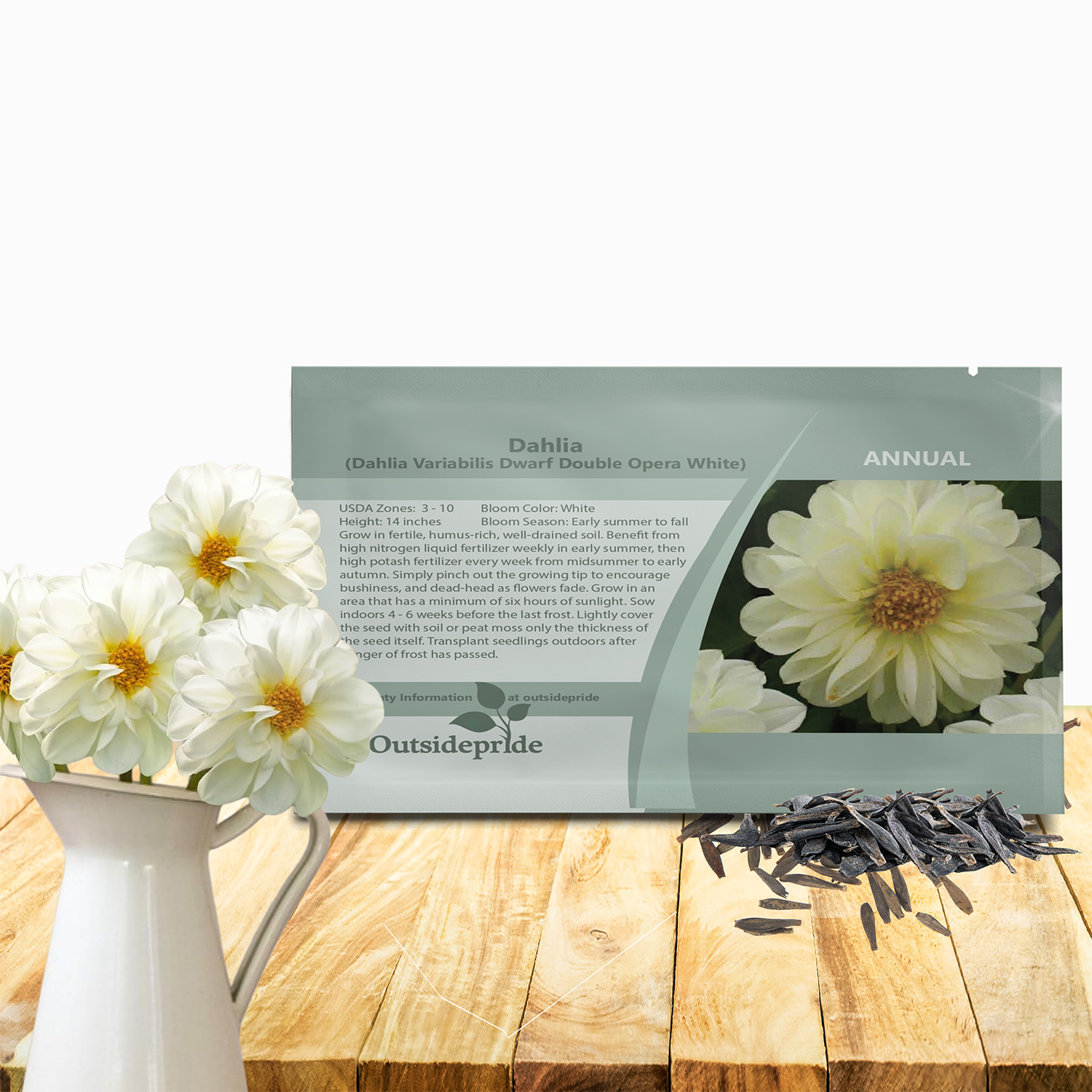 Dahlia Opera White Seed Packets